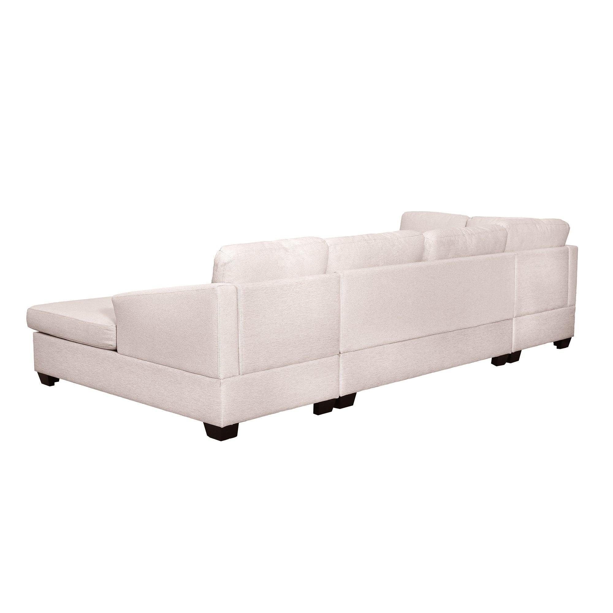 Modern Large  U-Shape Sectional Sofa, Double Extra Wide Chaise Lounge Couch,  Beige