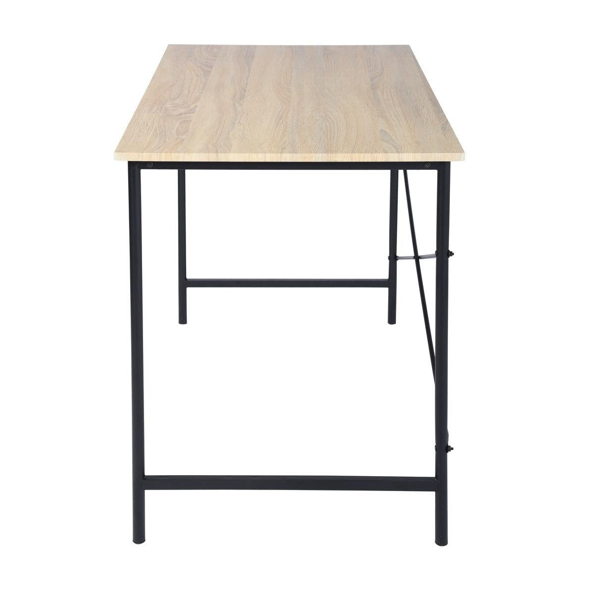 47.2“W x 23.6”D x 29.6“H Metal Frame Home Office Writing Desk - Oak & Black