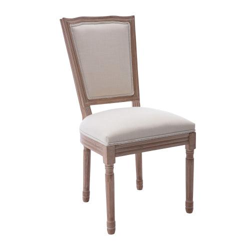 Upholstered Fabrice French Dining Chair,Set of 2,Beige