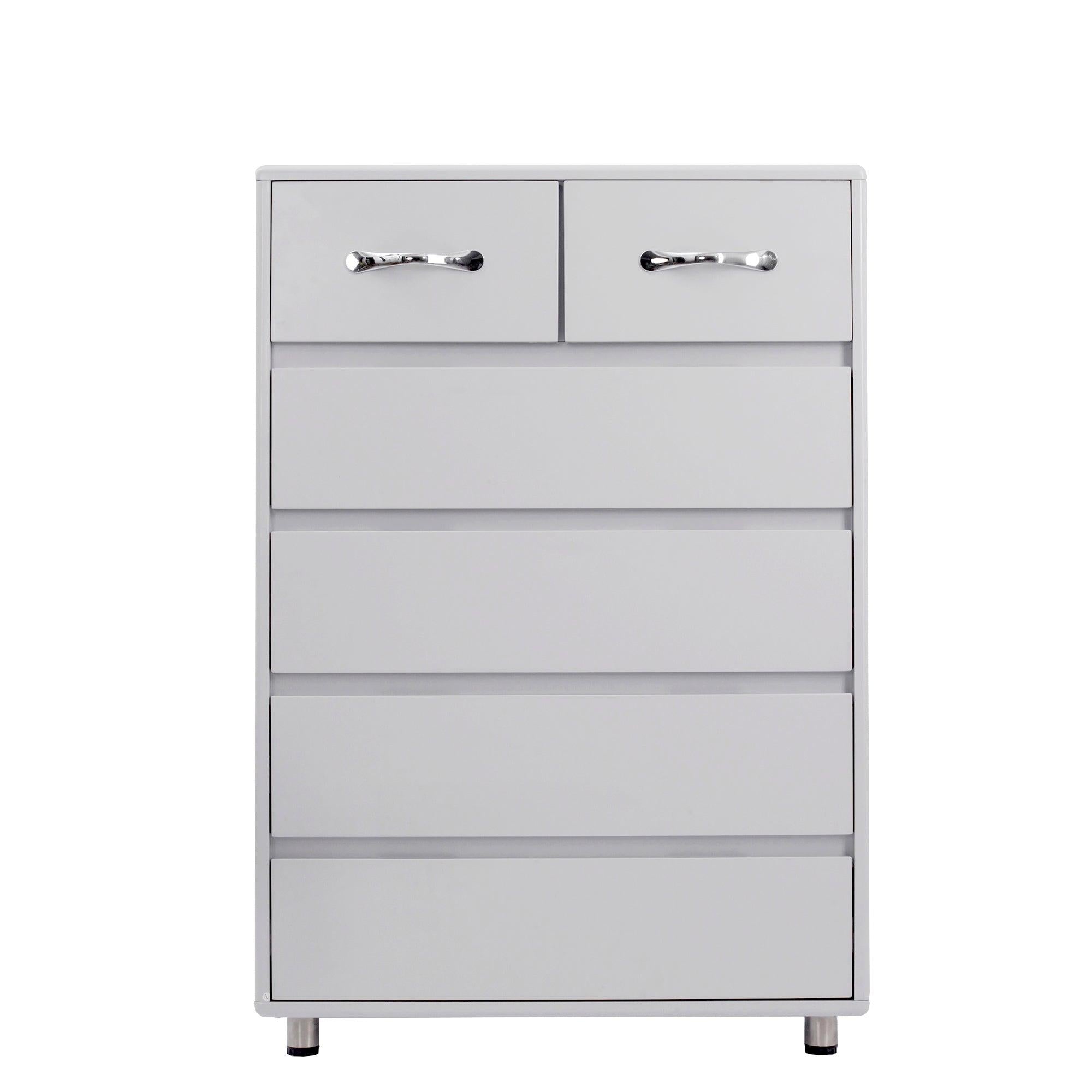 Six drawer side table-Grey