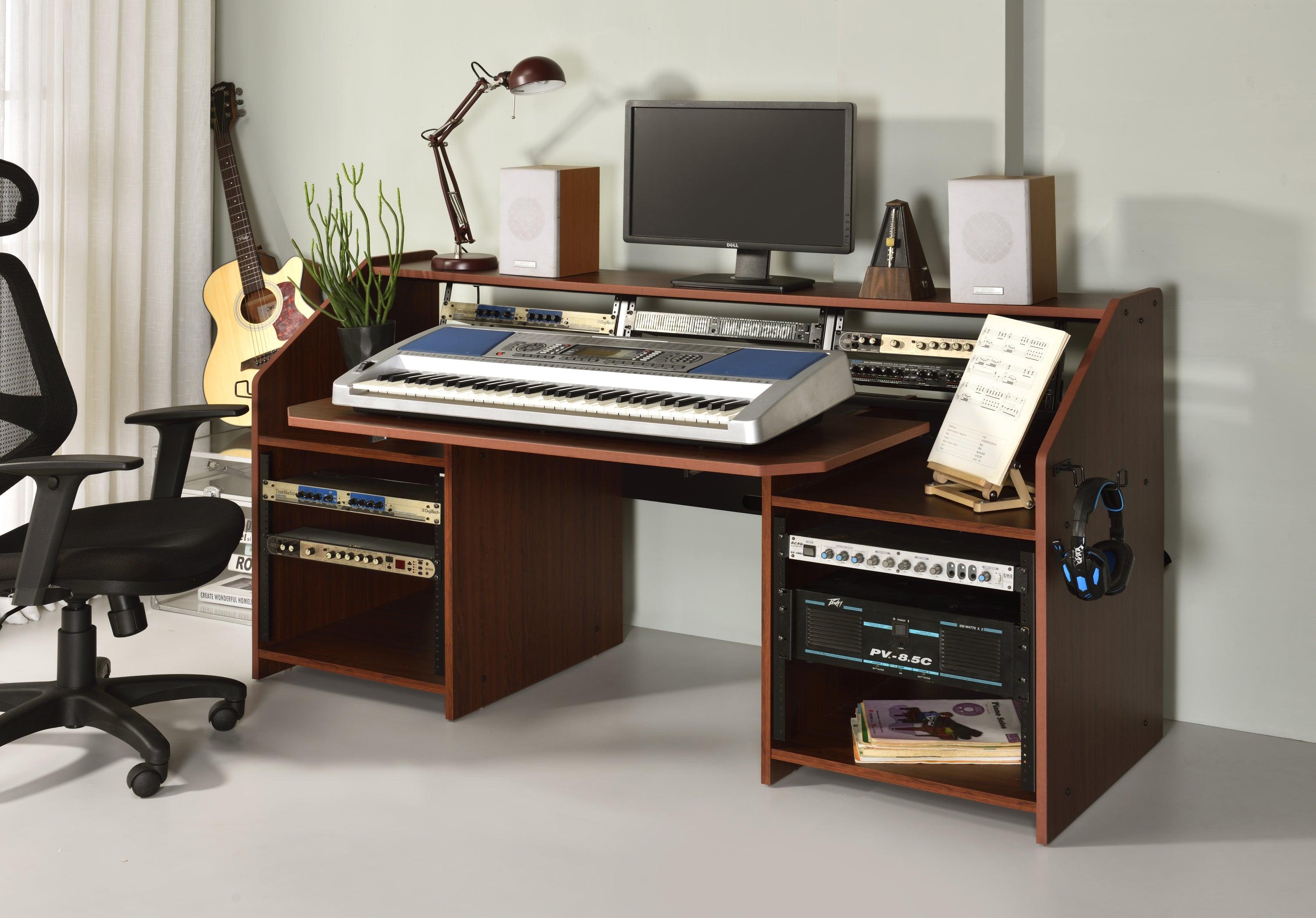 ACME Annette Music Desk, Walnut & Black Finish OF00994 image