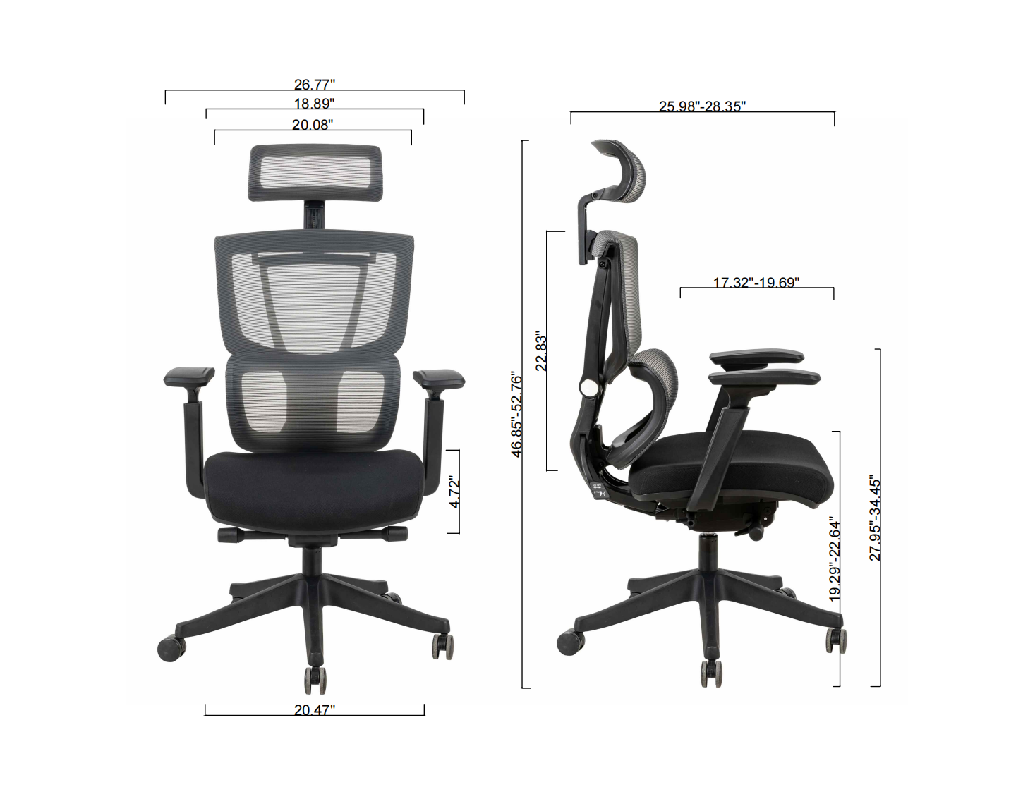 Big and tall Excusive ErOffice Chair with double backs and slide seats, Headrest and 3d armrest ,tilt function max degree is 128 °, 300LBS, Black