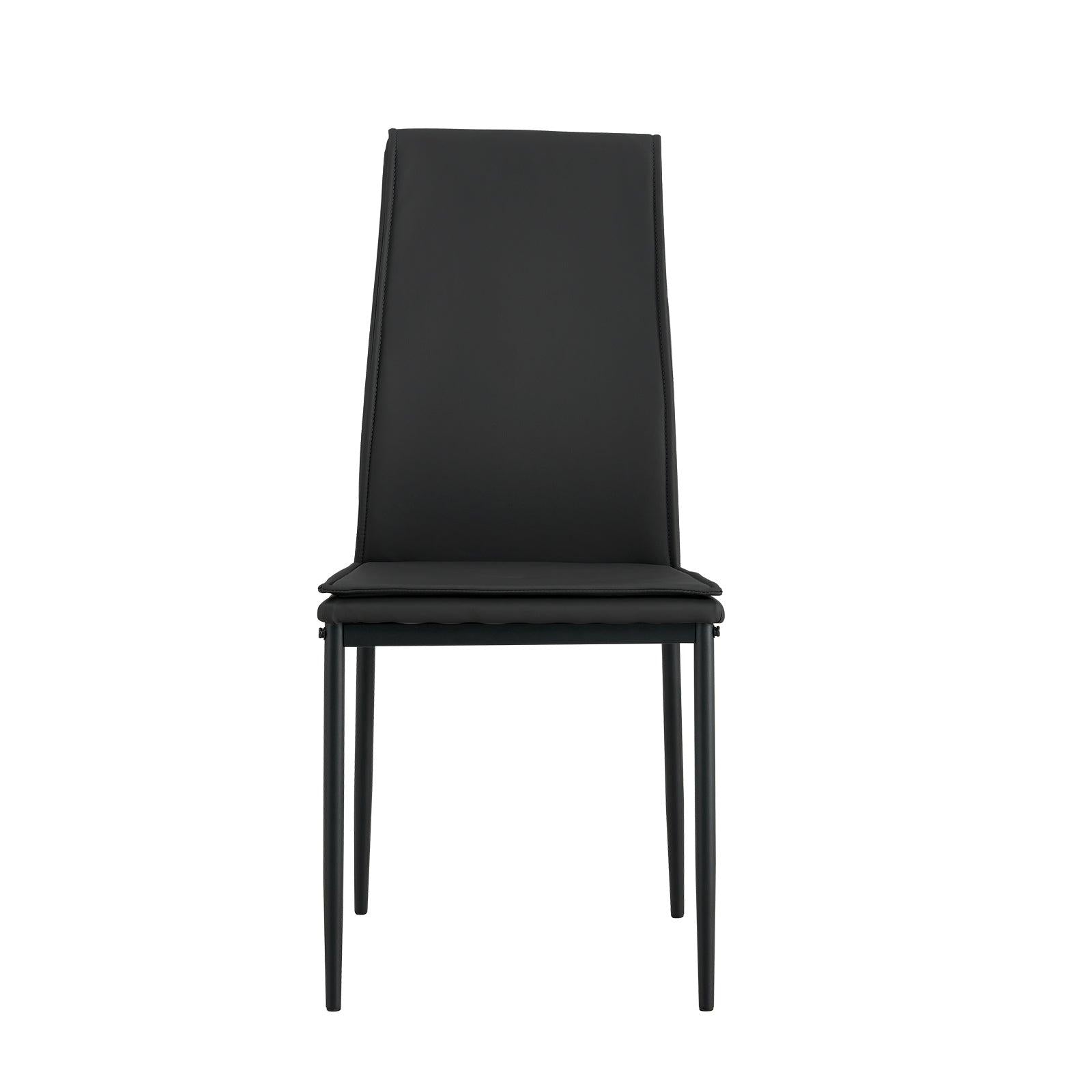 Dining chairs set of 4, Black Modern kitchen chair with metal leg