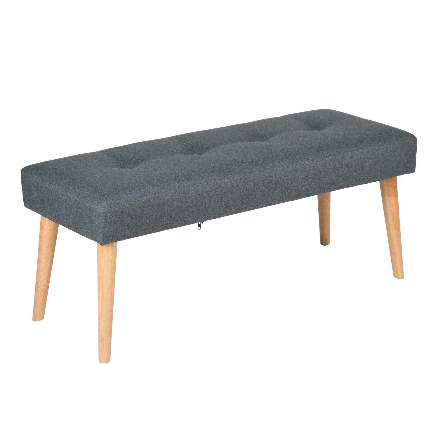 Modern Bench Ottoman, Upholstered Stools End of Bed Bench, GREEN image