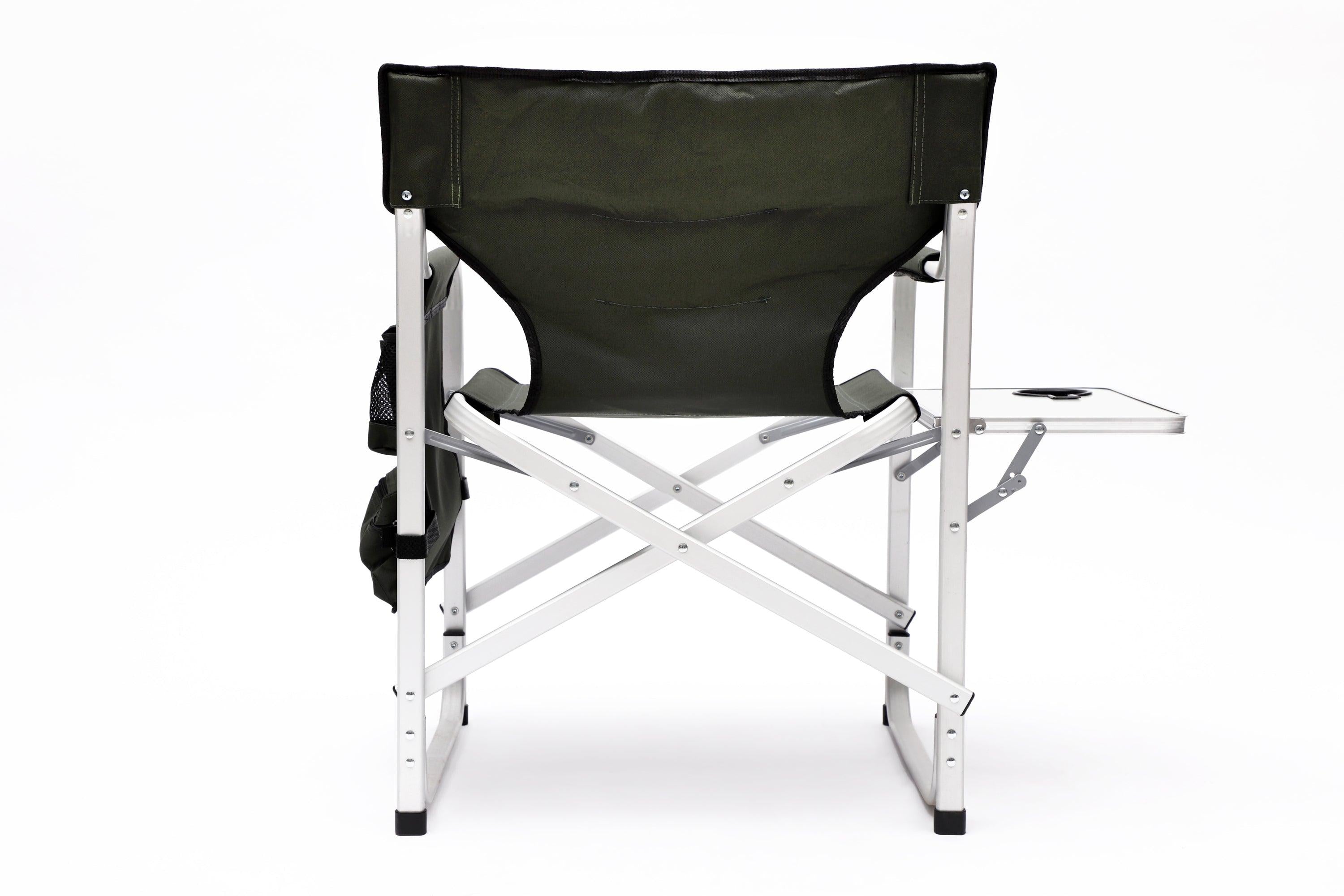 2-piece Padded Folding Outdoor Chair with Side Table andStorage Pockets,Lightweight Oversized Directors Chair for indoor, Outdoor Camping, Picnics and Fishing,Green