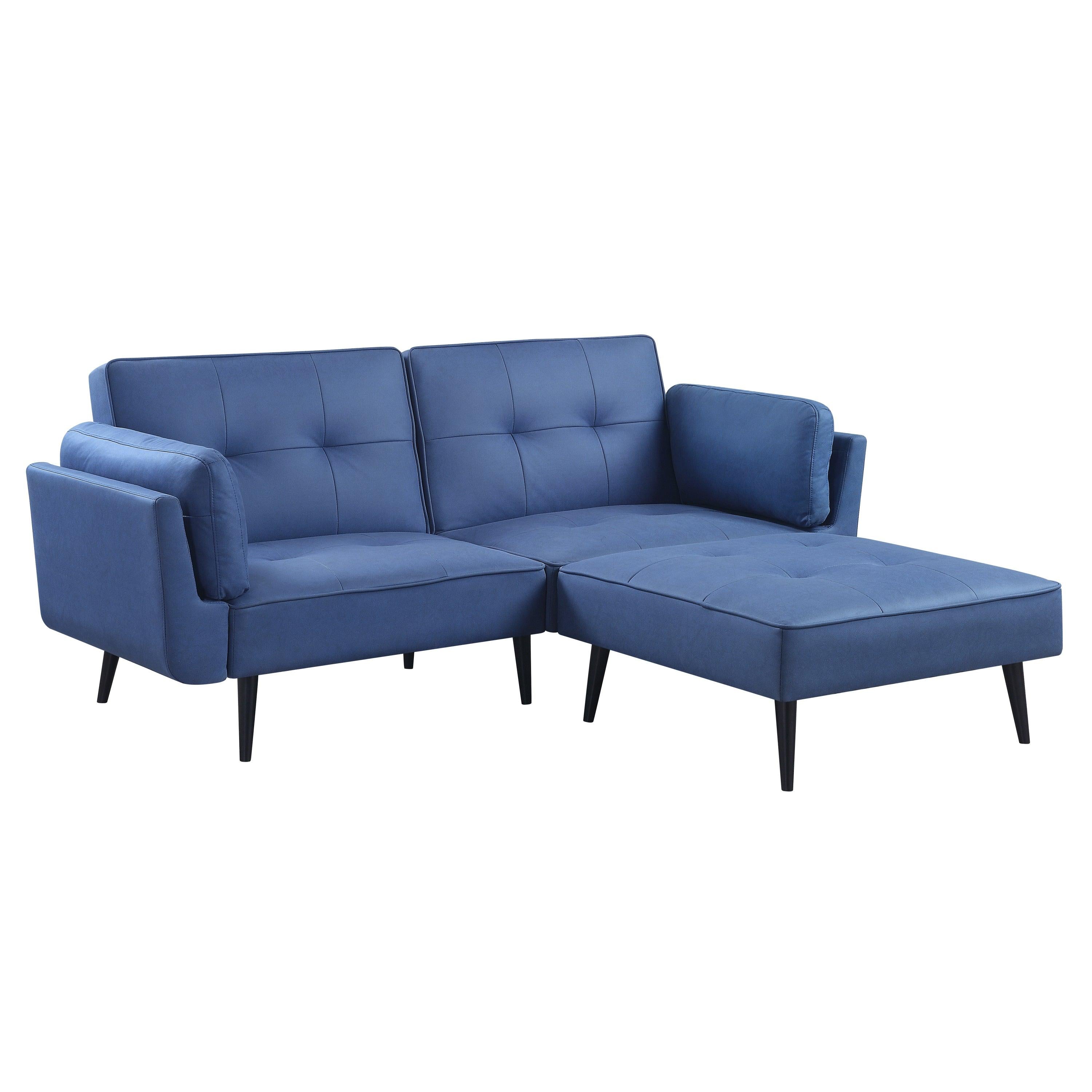 ACME Nafisa Adjustable Sofa & Ottoman, Blue Fabric LV00823