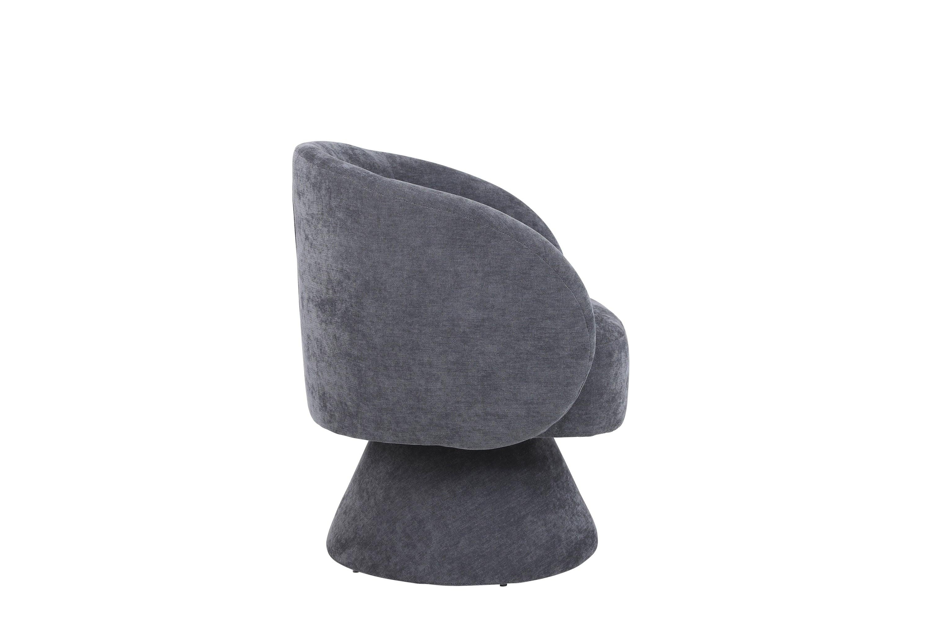 Swivel Accent Chair Armchair, Round Barrel Chair in Fabric for Living Room Bedroom(Dark Grey)