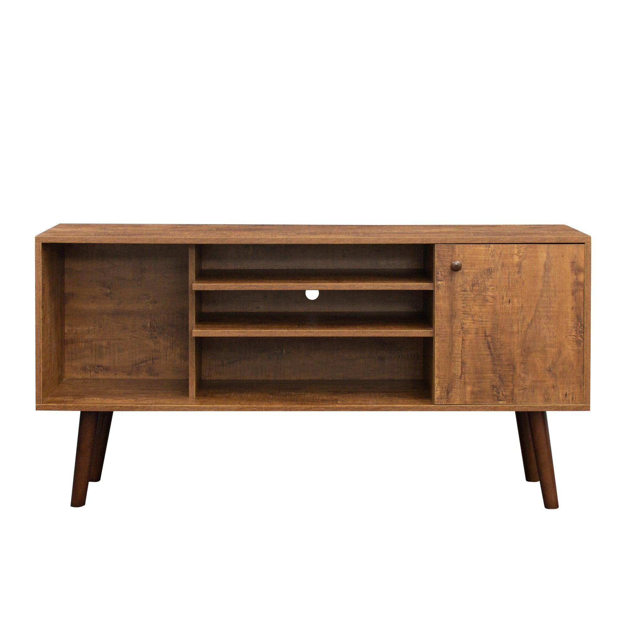 TV Stand Use in Living Room Furniture with 1Storage and 2 shelves Cabinet, high quality particle board,Walnut