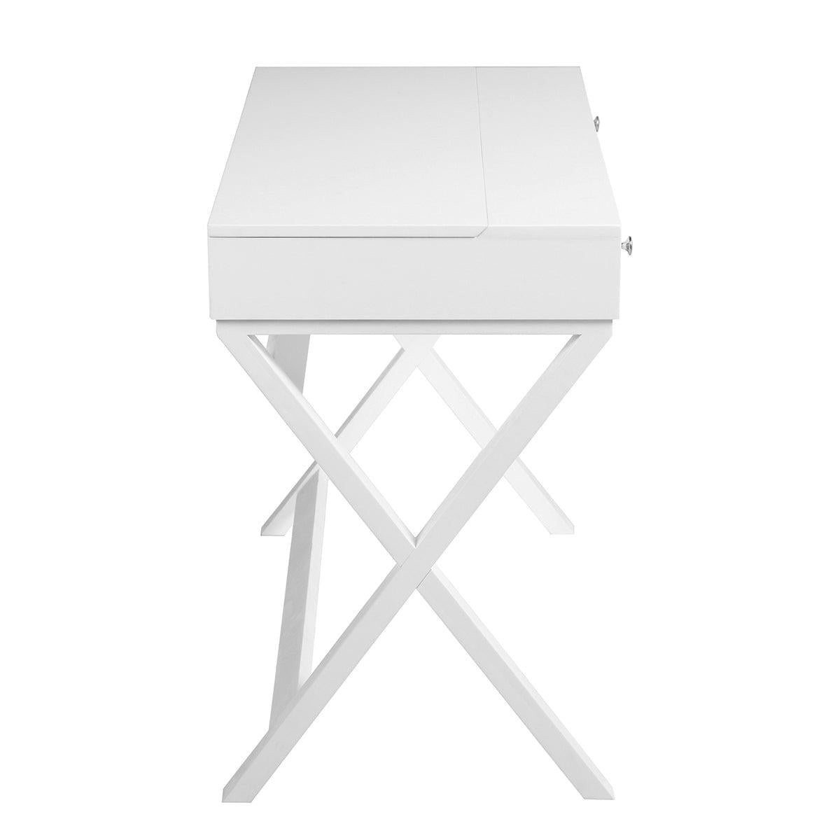 Lift Desk with 2 DrawerStorage, Computer Desk with Lift Table Top, Adjustable Height Table for Home Office, Living Room,white