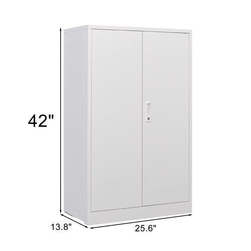 MetalStorage Cabinet with Locking Doors and Adjustable Shelf, Folding FilingStorage Cabinet , FoldingStorage Locker Cabinet for Home Office,School,Garage, White