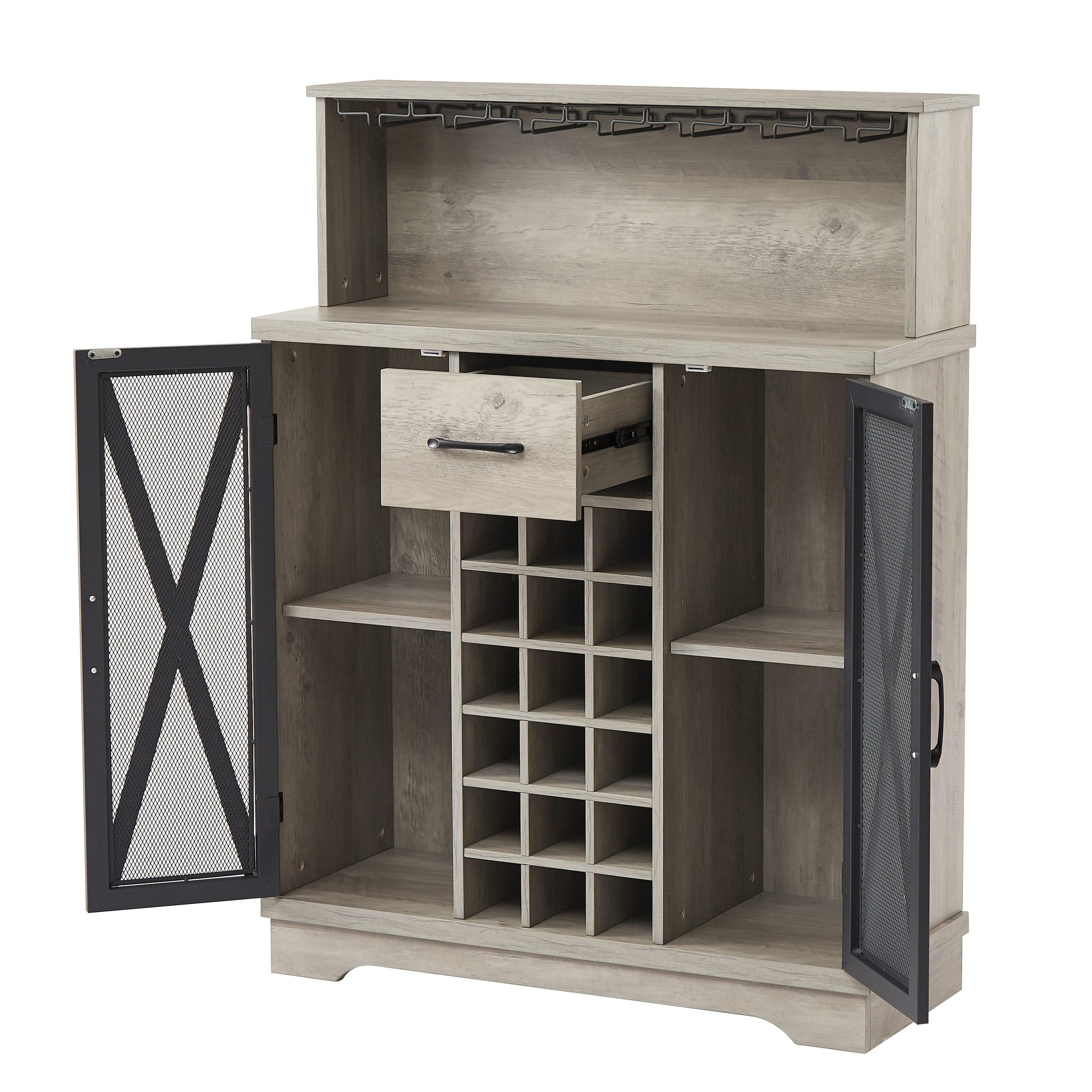 Wine cabinet （Grey，35.41’’W*13.39’’D*47.44’’H）