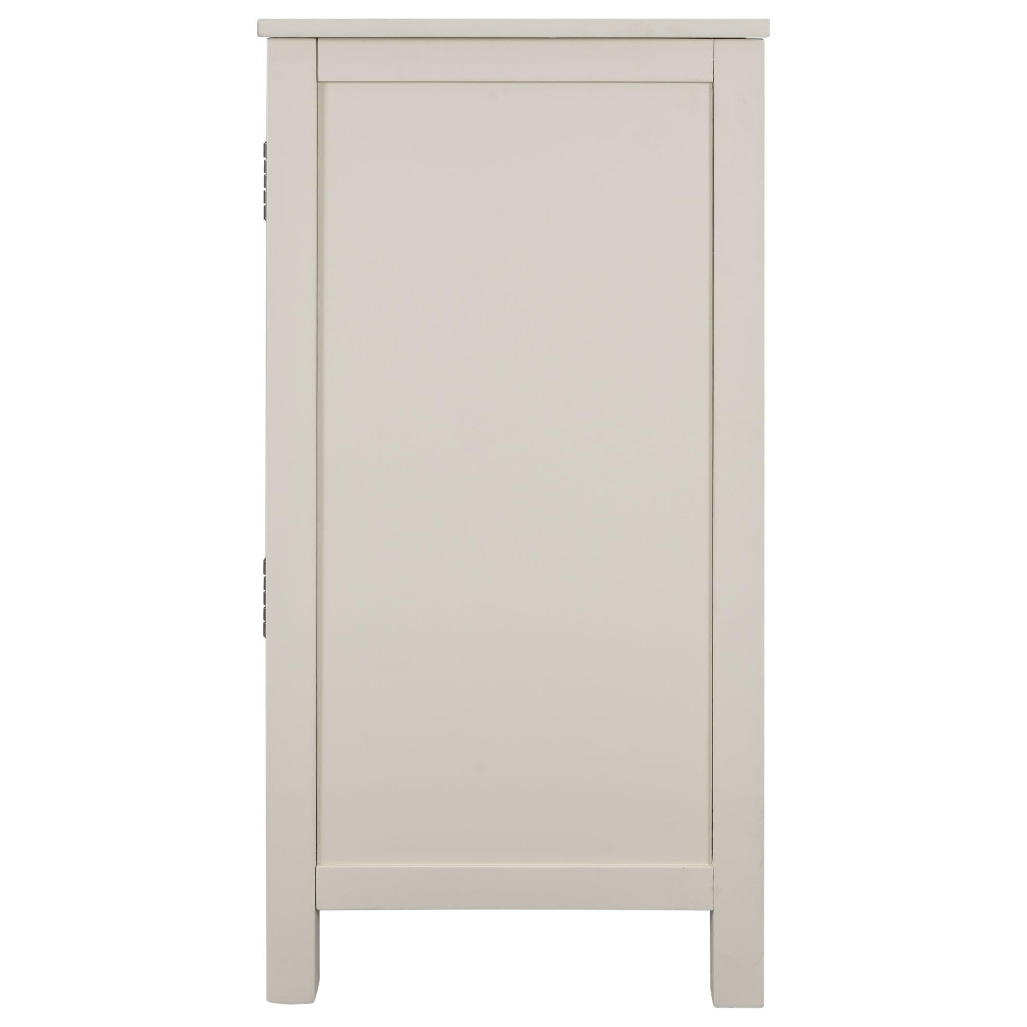 WoodStorage Cabinet with Doors and Adjustable Shelf, Entryway Kitchen Dining Room, Cream White