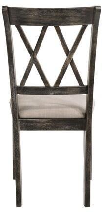 ACME Claudia II Side Chair (Set-2) in Fabric & Weathered Gray 71882