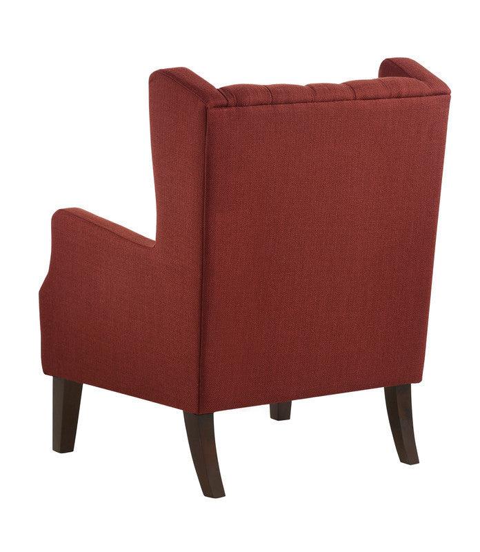 Irwin Red Linen Button Tufted Wingback Chair