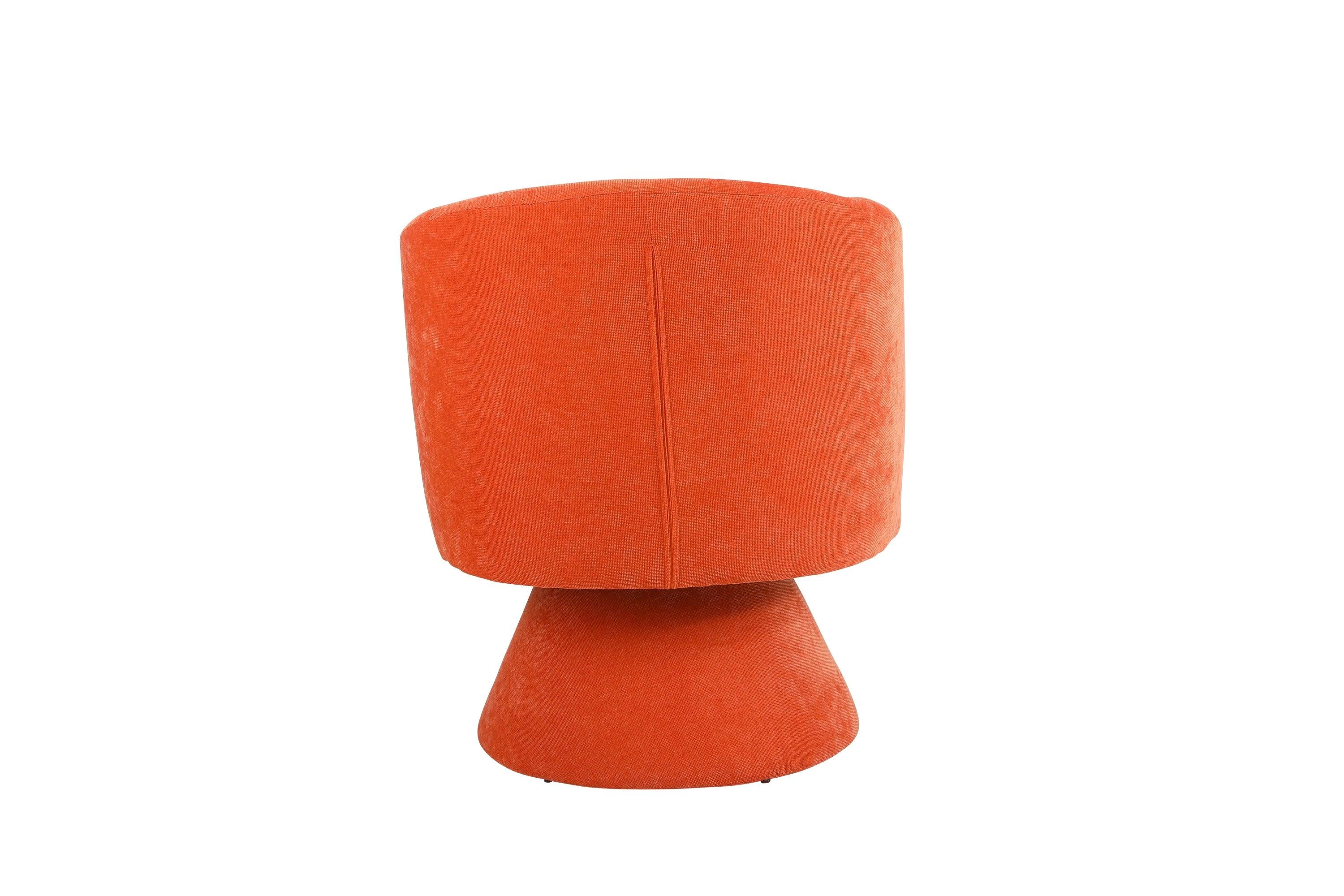 Swivel Accent Chair Armchair, Round Barrel Chair in Fabric for Living Room Bedroom(Orange)