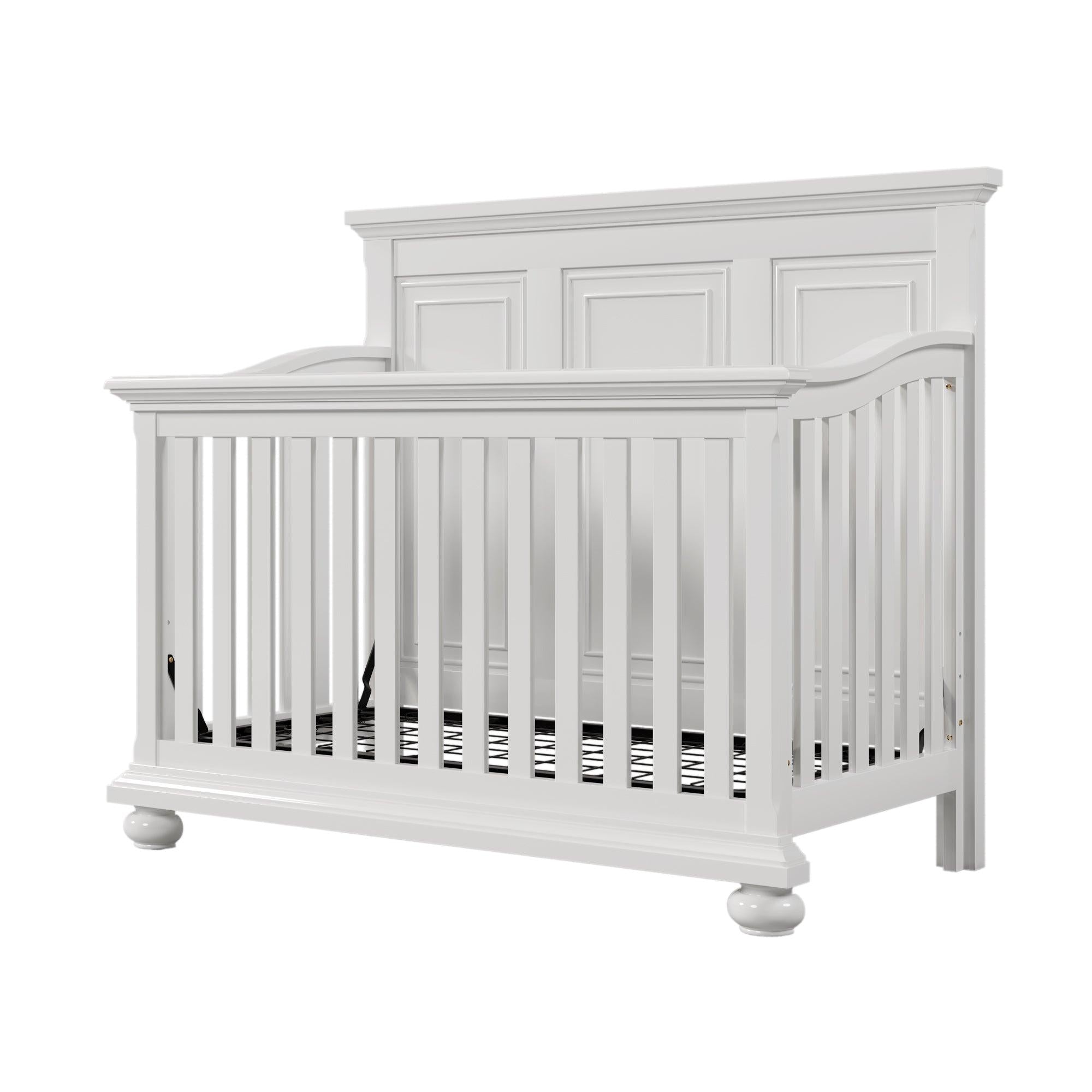 Traditional Farmhouse Style 4-in-1 Full Size Convertible Baby Crib - Converts to Toddler Bed, Daybed and Full-Size Bed, White