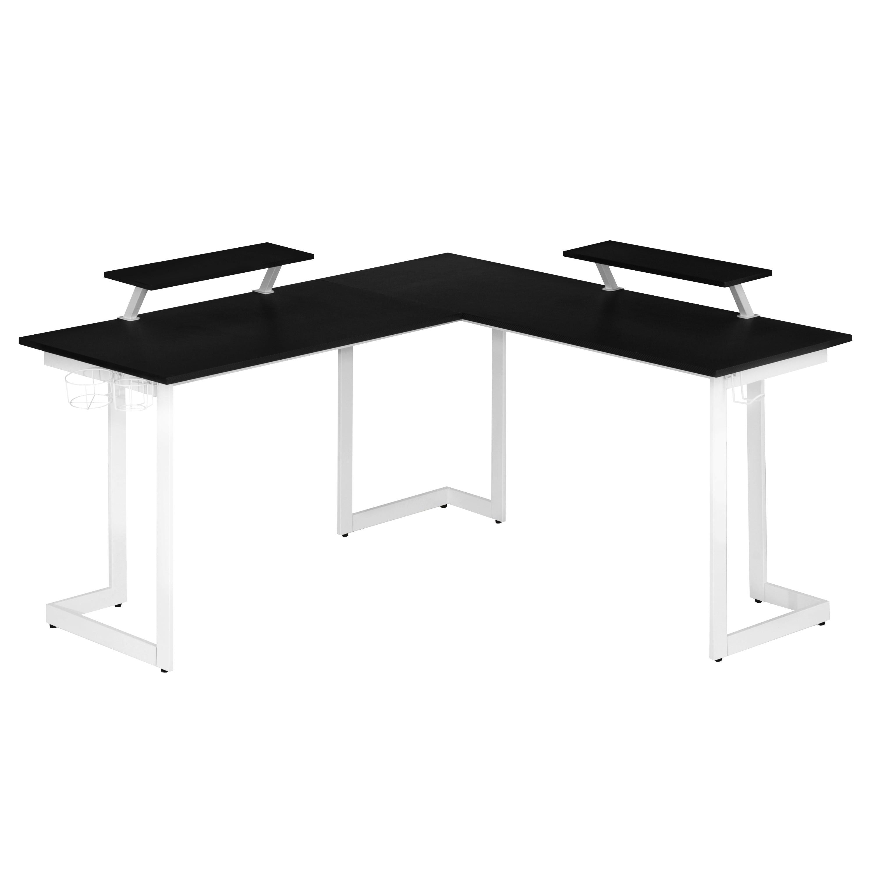 Techni Sport Warrior L-Shaped Gaming Desk, White