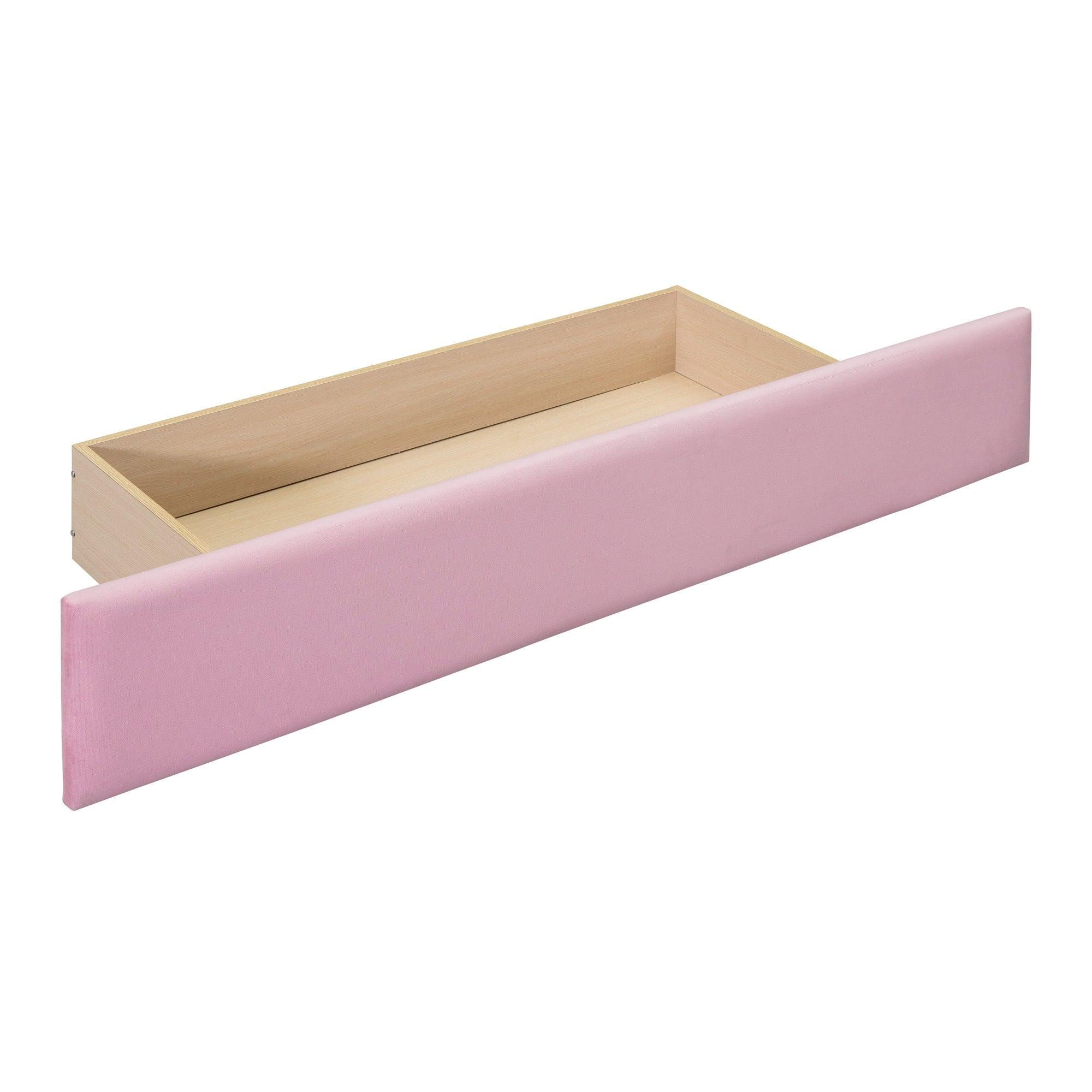 Full SizeStorage Bed Velvet Upholstered Platform Bed with a Big Drawer - Pink