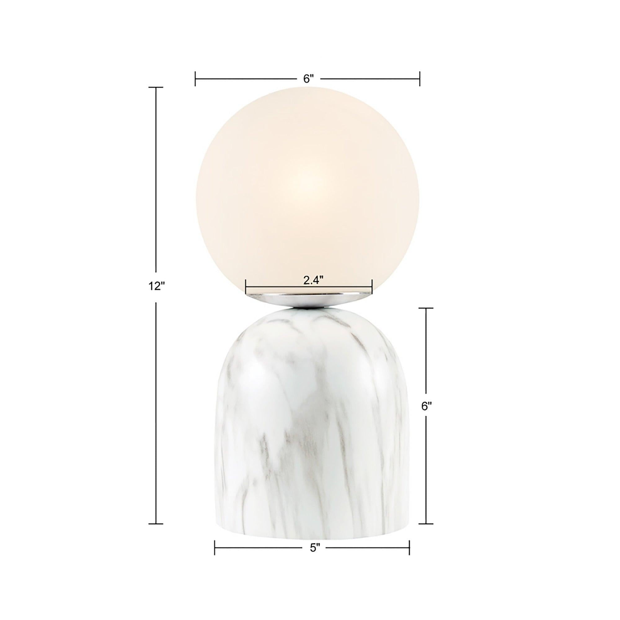 Nelia Frosted Glass Globe Resin Table Lamp