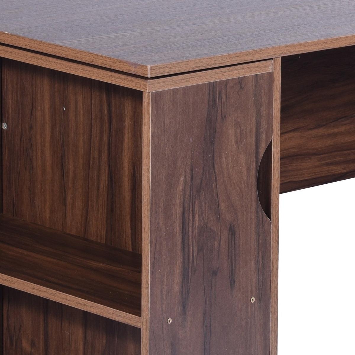 47.4" L Computer Desk with movable bookcase, brown