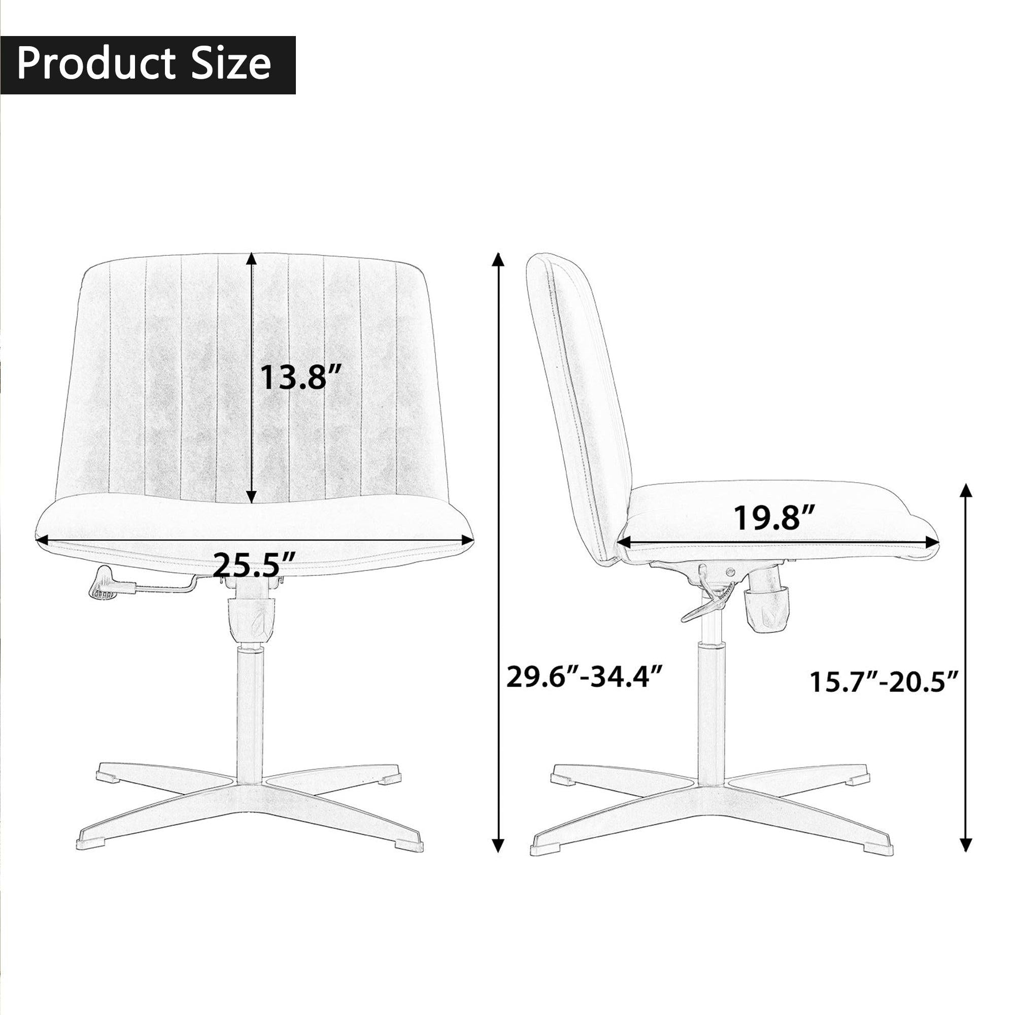 Office chair swivel chair Blue PU Material. Home Computer Chair Office Chair Adjustable 360 °Swivel Cushion Chair With Black Foot Swivel Chair Makeup Chair Study Desk Chair. No Wheels