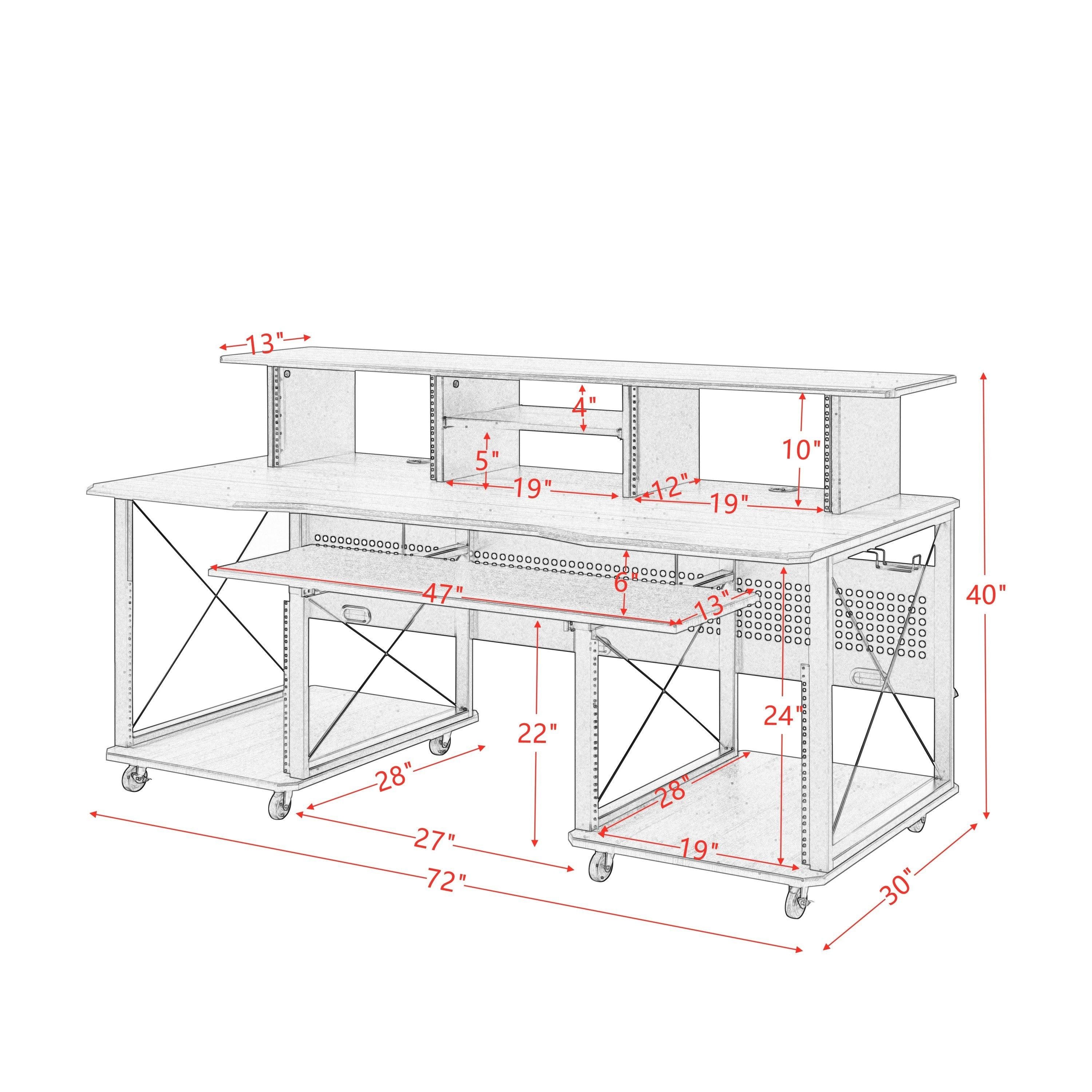 ACME Megara Music Desk, Cherry & Black Finish OF00988