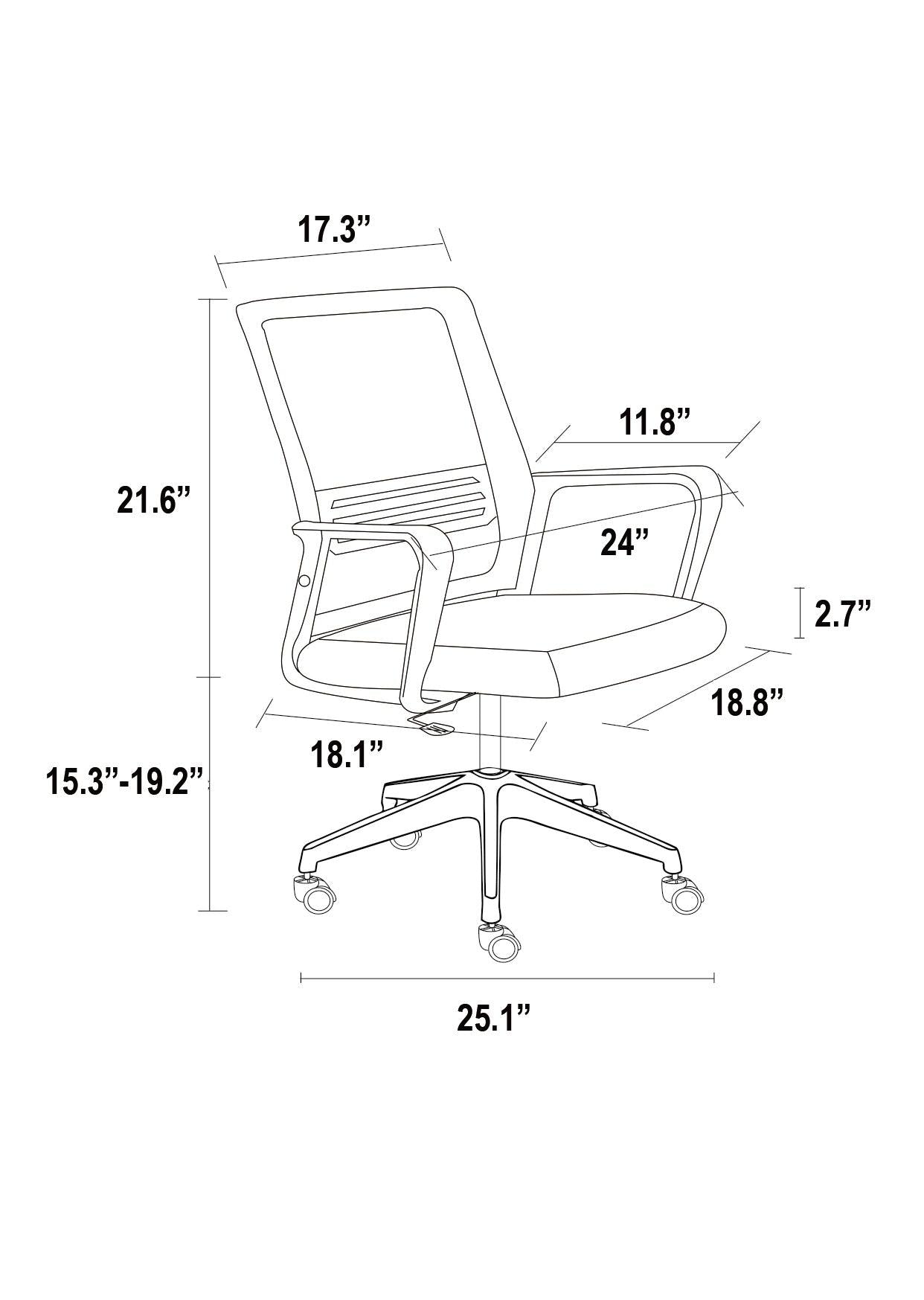 Ardamore Adjustable Height Swivel Office Chair Black Wengue