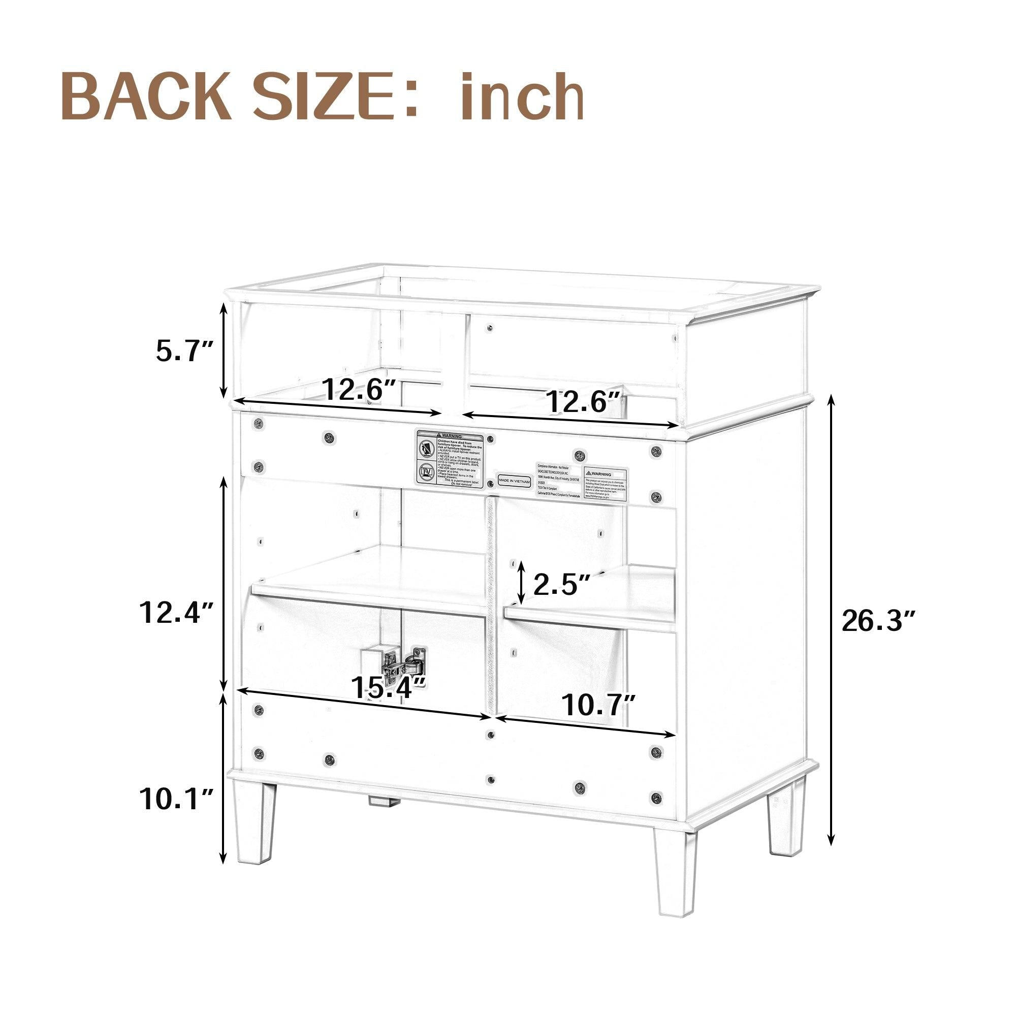 30" Bathroom Vanity with Ceramic Sink Set, One Cabinet and Adjustable Shelf, White