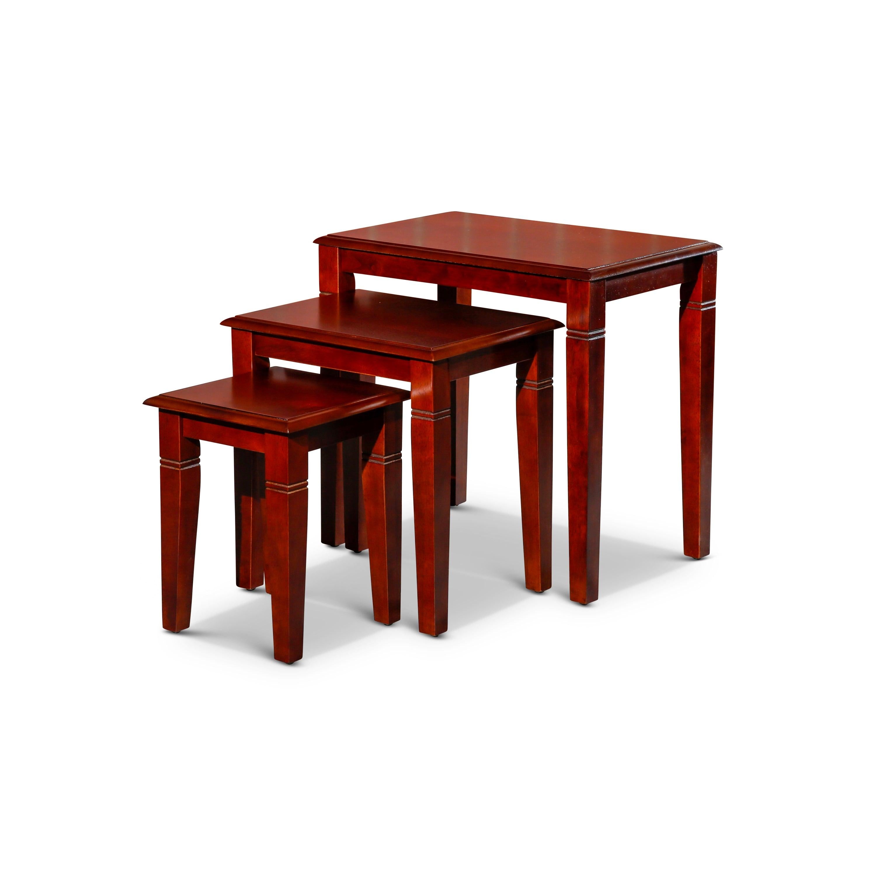 3-Piece Nesting Table Set, Cherry image