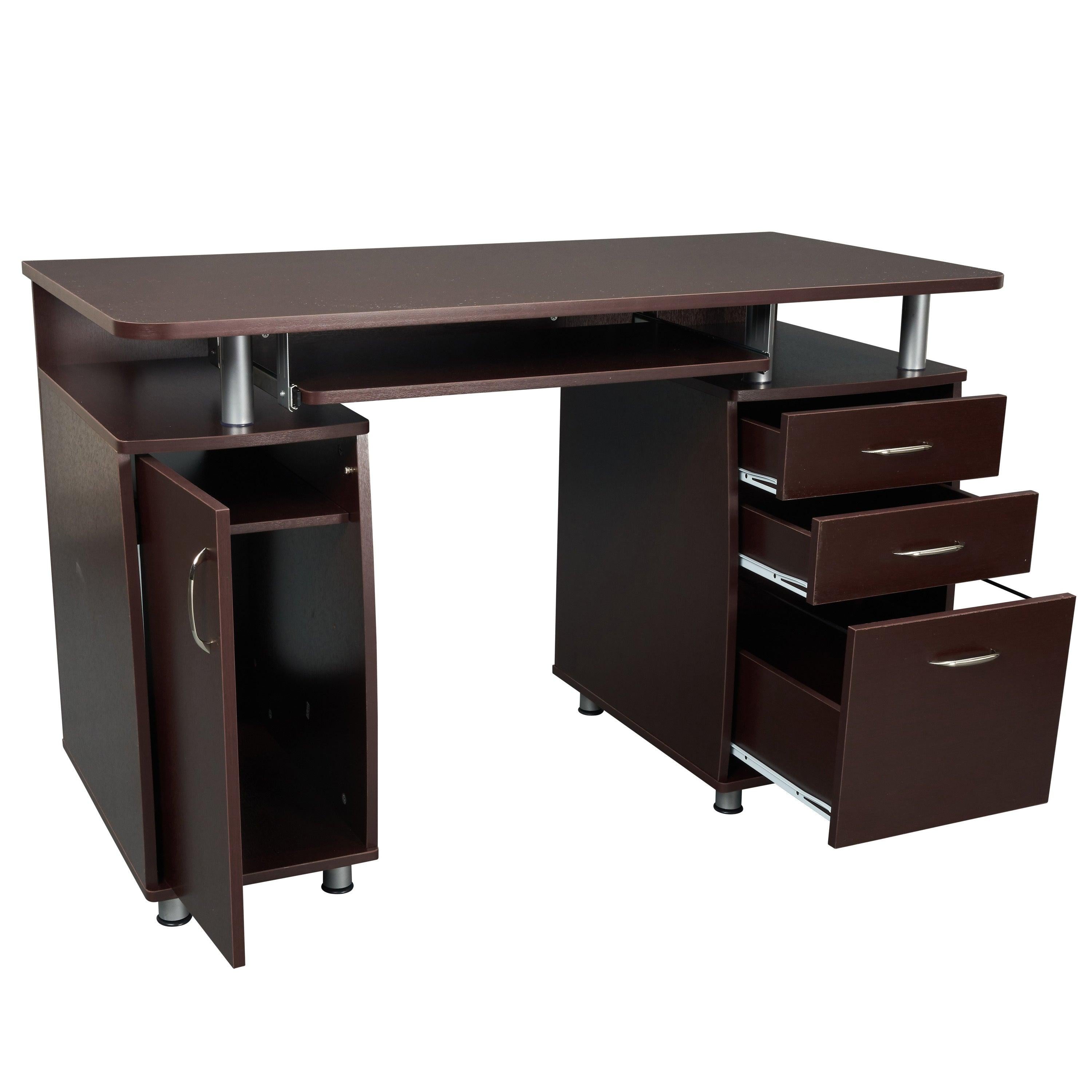 Techni Mobili Complete Workstation Computer Desk withStorage, Chocolate