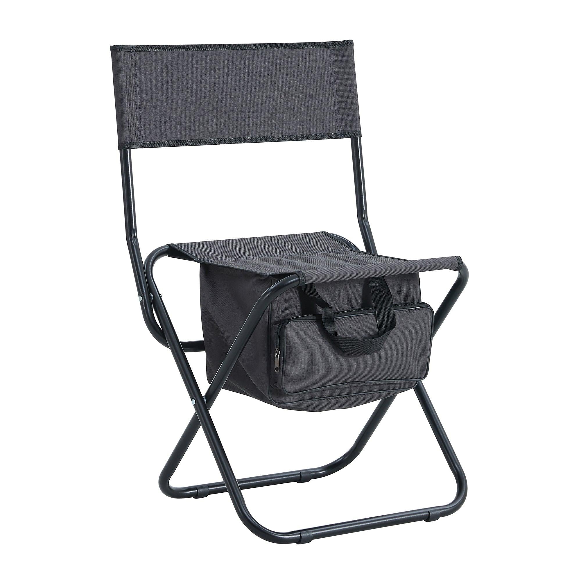 2-piece Folding Outdoor Chair withStorage Bag, Portable Chair for indoor, Outdoor Camping, Picnics and Fishing,Grey