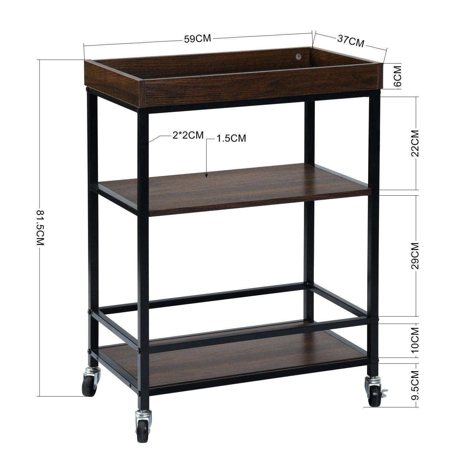 Retro Kitchen Serving Cart and Islands, Rolling Cart withStorage, Bar Carts Serving Tray