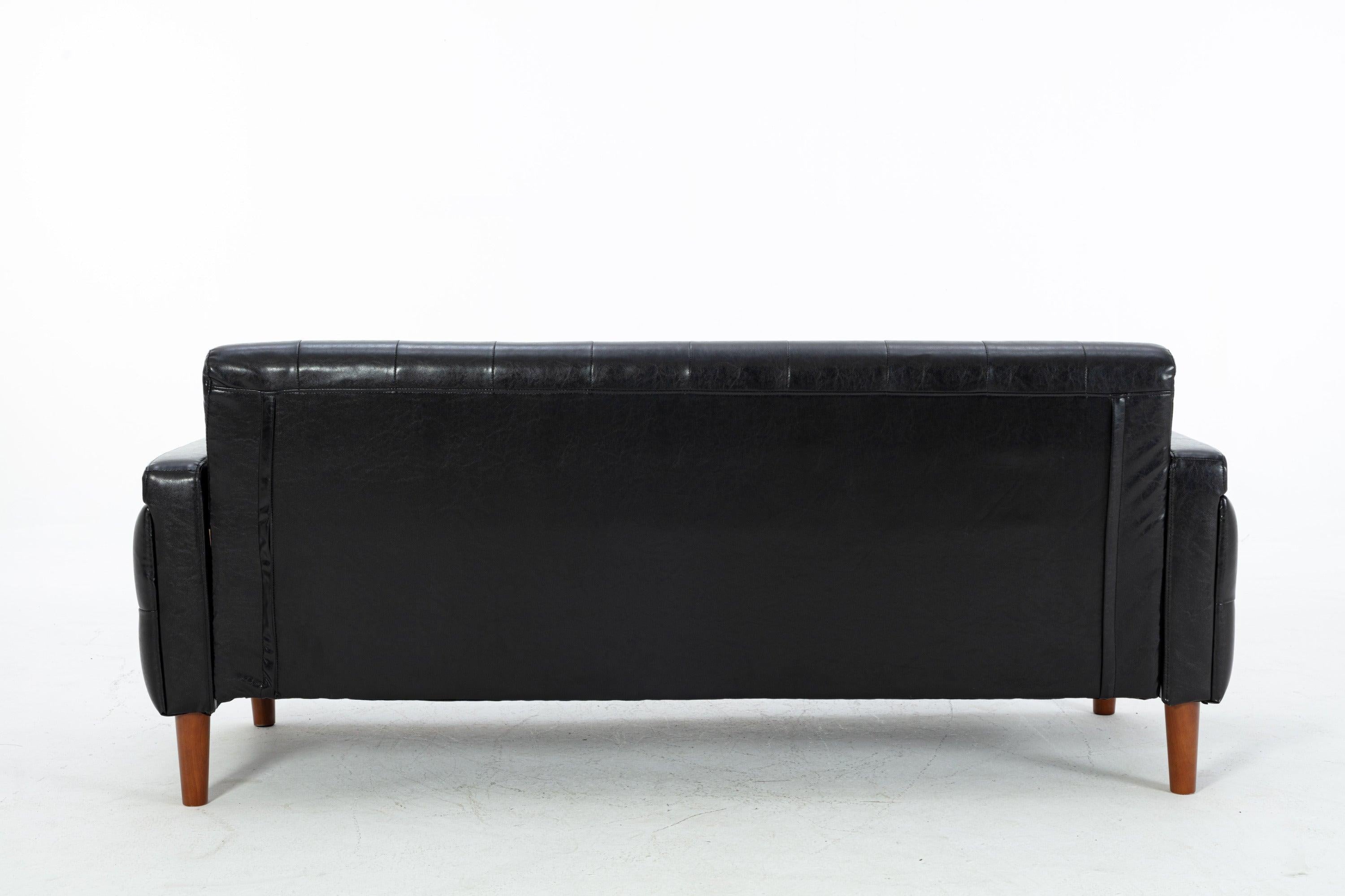 2047Black PU leather sofa