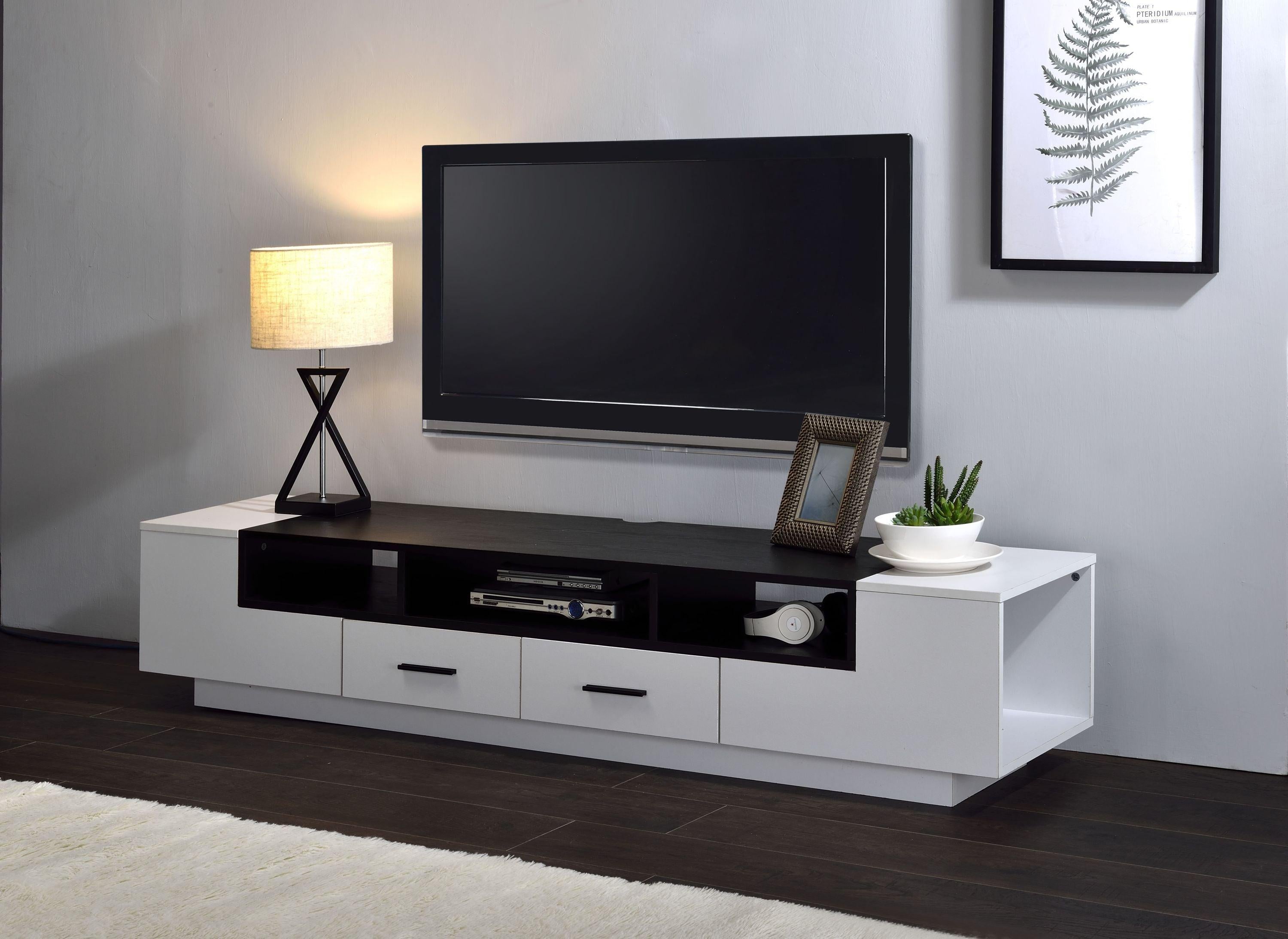 ACME Armour TV Stand, White & Black 91275 image