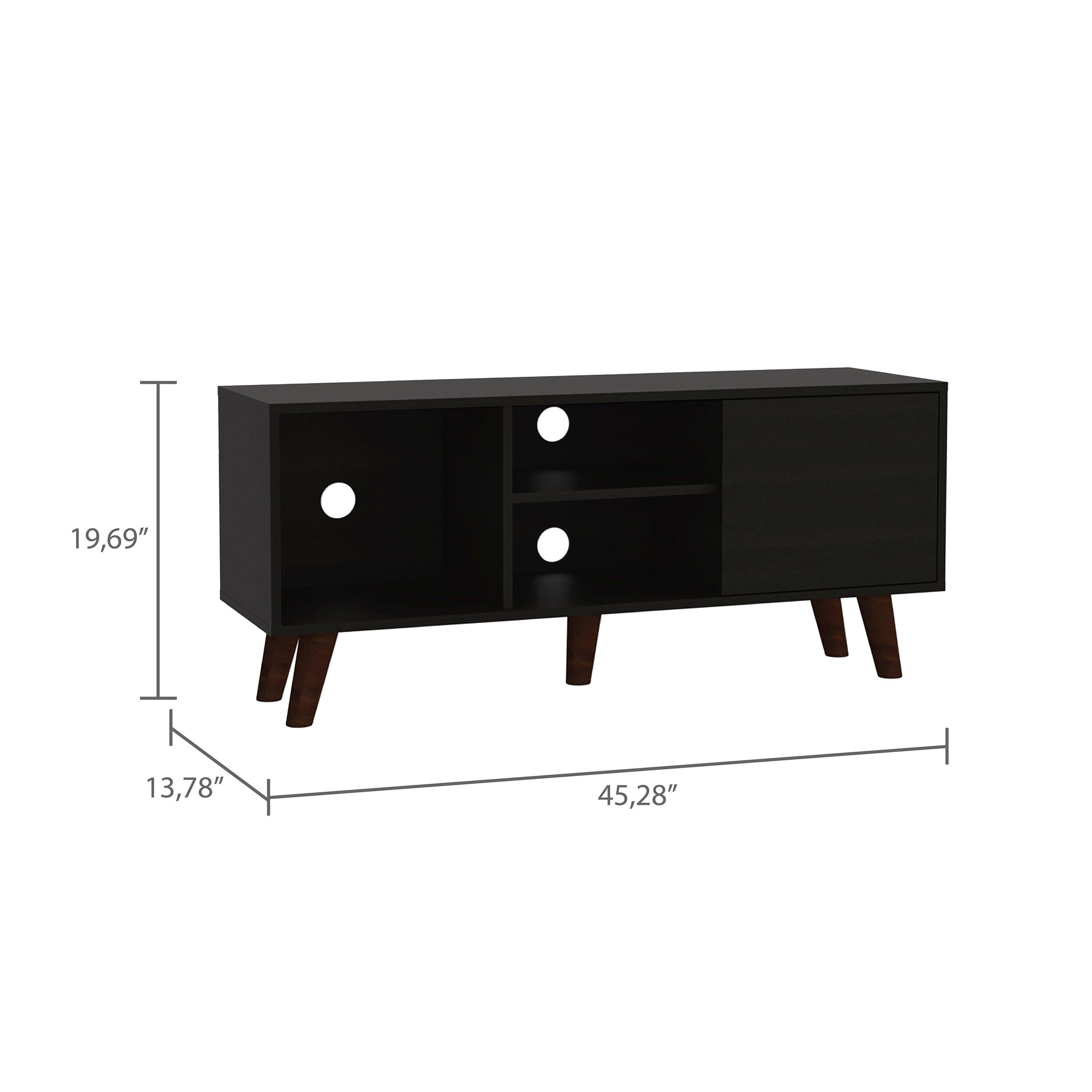 Stamford 3-Shelf Rectangle TV Stand Black Wengue