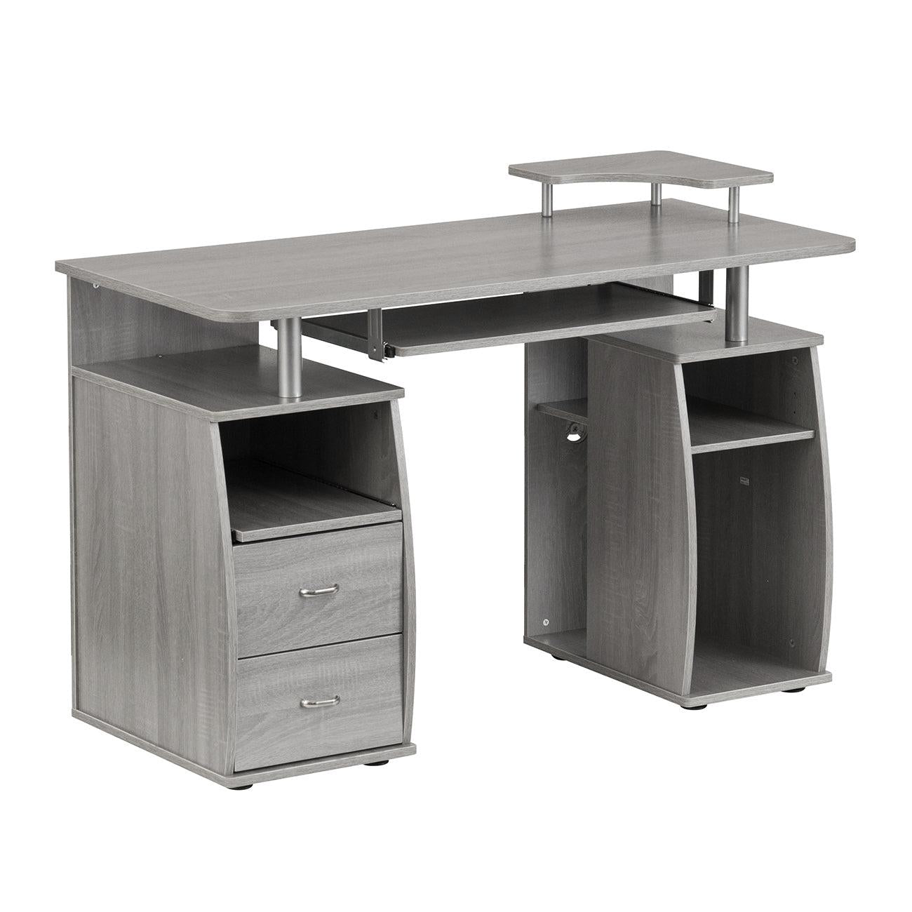 Techni Mobili Complete Computer Workstation Desk WithStorage, Grey