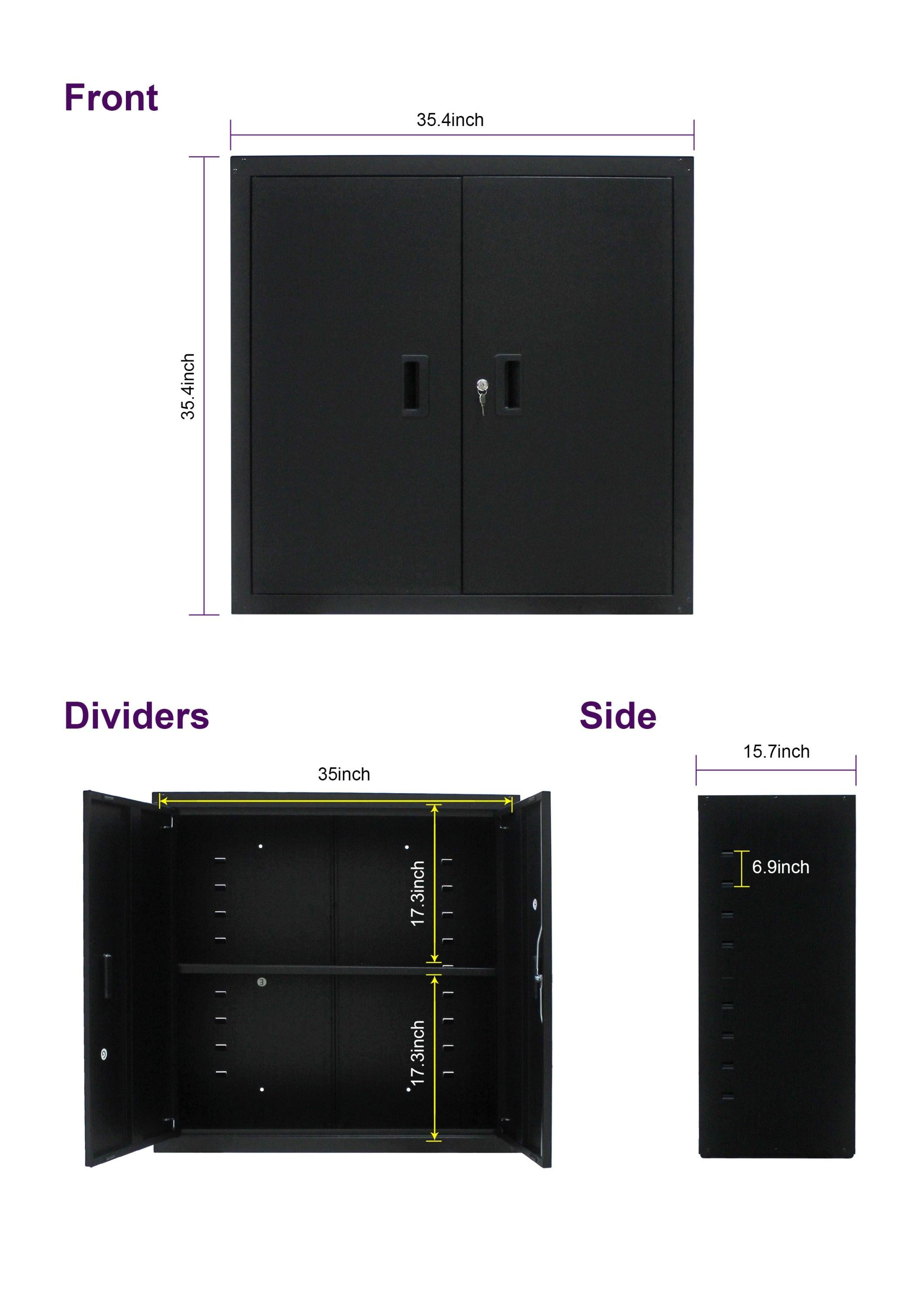 MetalStorage Cabinet with Locking Doors and One  Adjustable Shelves