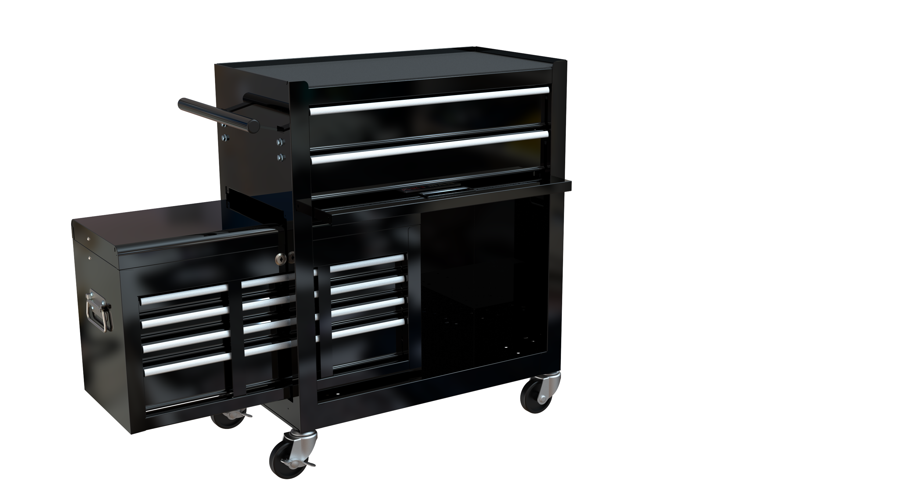 High Capacity Rolling Tool Chest with Wheels and Drawers, 8-Drawer ToolStorage Cabinet--BLACK