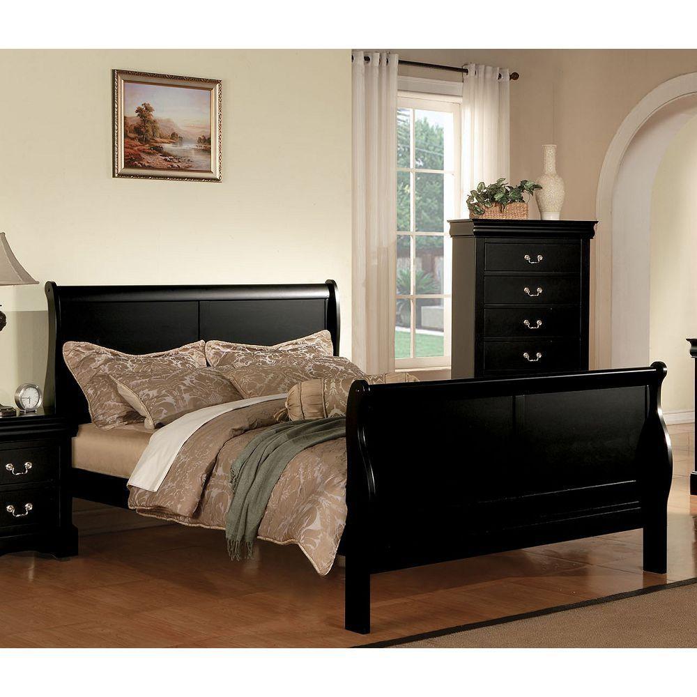 ACME Louis Philippe III Queen Bed in Black 19500Q image