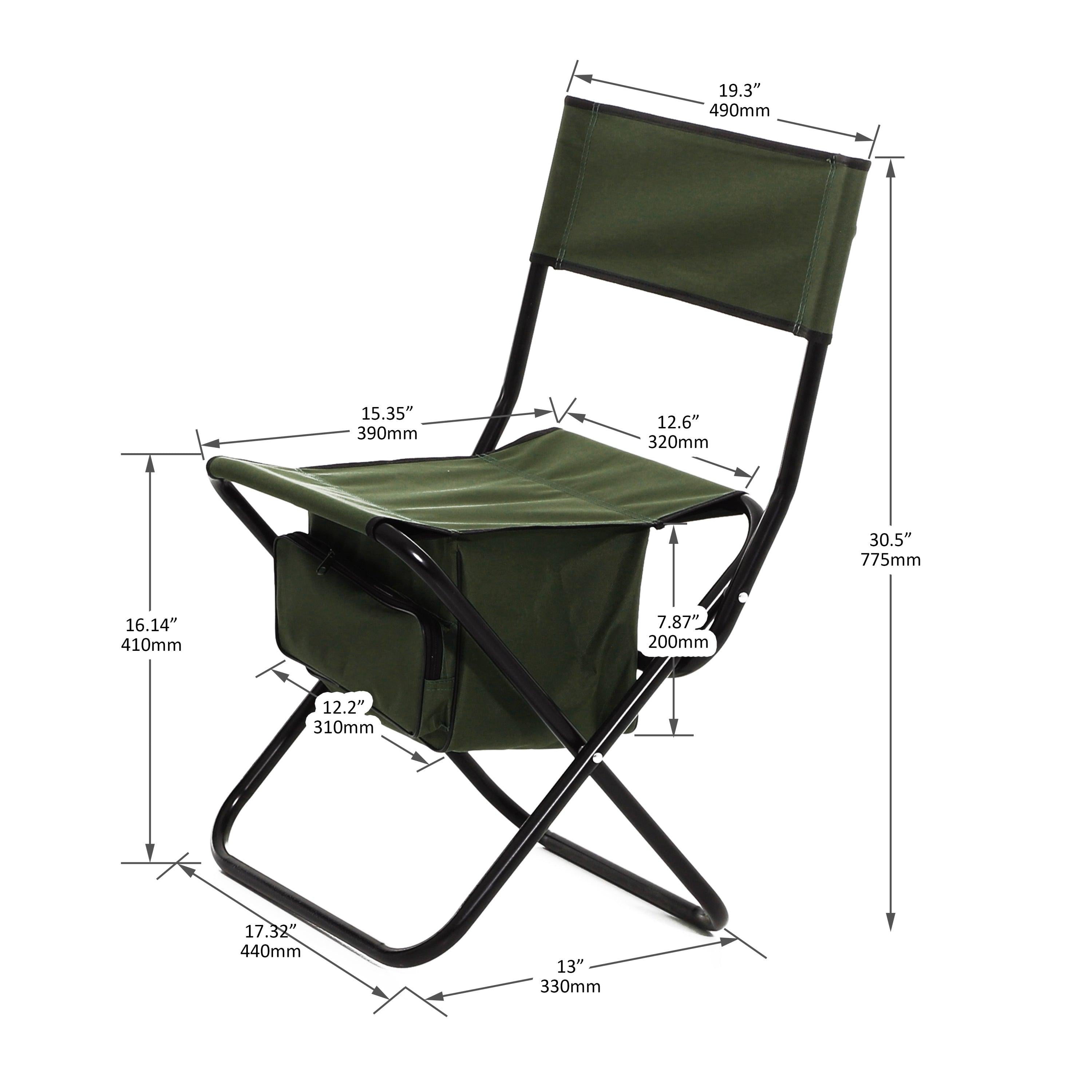 4-piece Folding Outdoor Chair withStorage Bag, Portable Chair for indoor, Outdoor Camping, Picnics and Fishing,Green