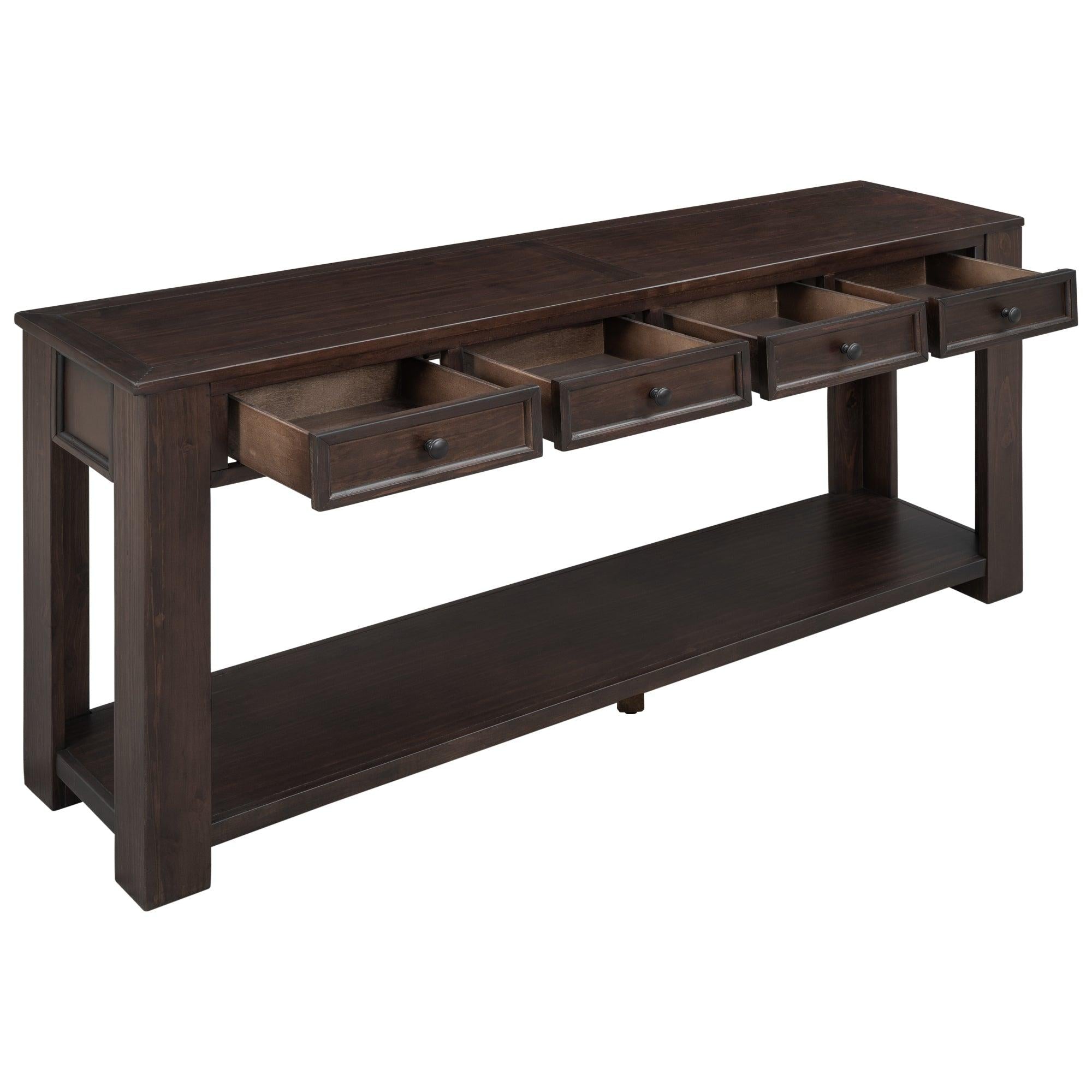 Console Table/Sofa Table withStorage Drawers and Bottom Shelf for Entryway Hallway(Espresso)