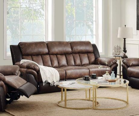 ACME Jaylen Sofa (Motion), Toffee & Espresso Polished Microfiber 55425 image