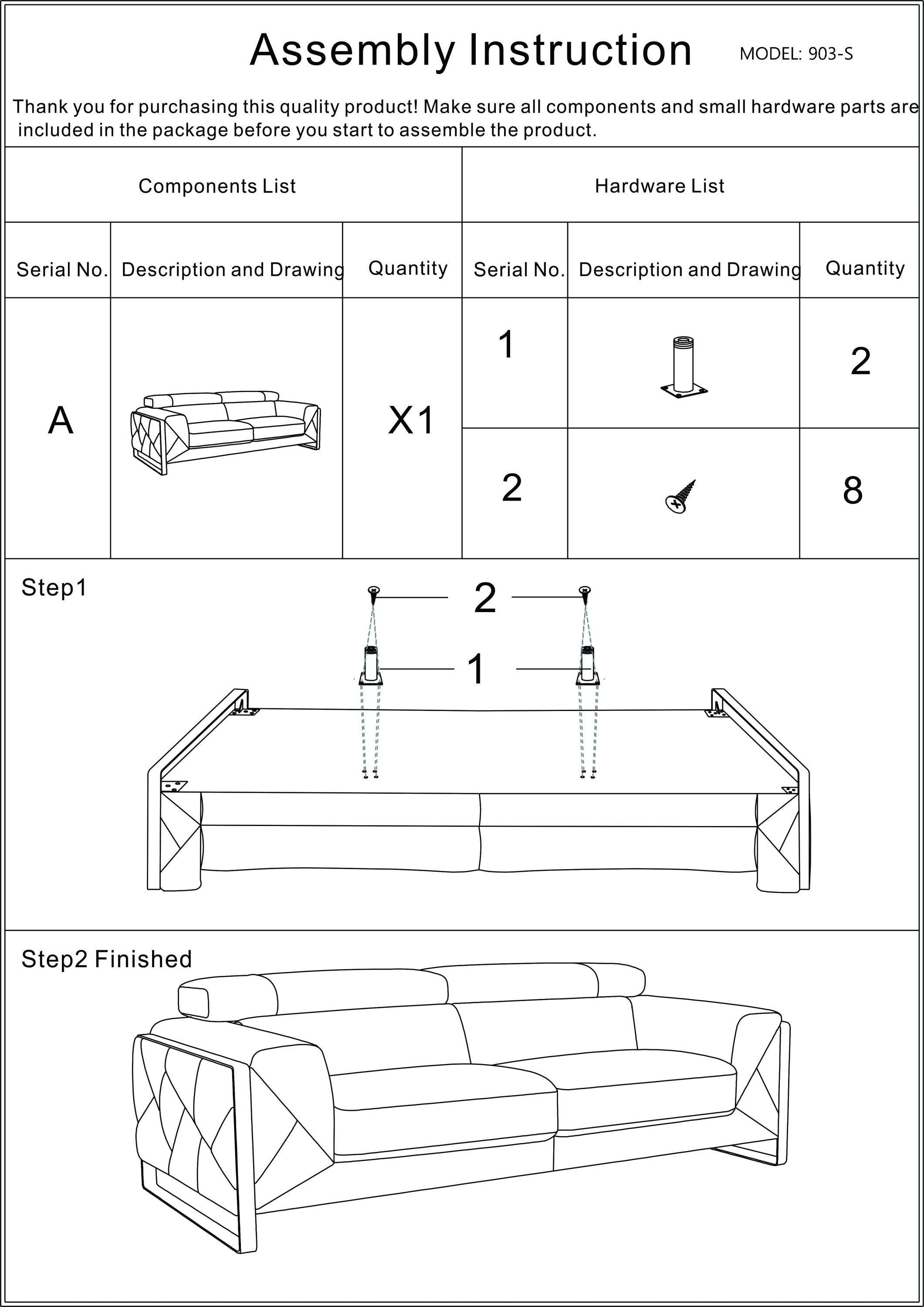 Global United Top Grain Italian Leather  Sofa