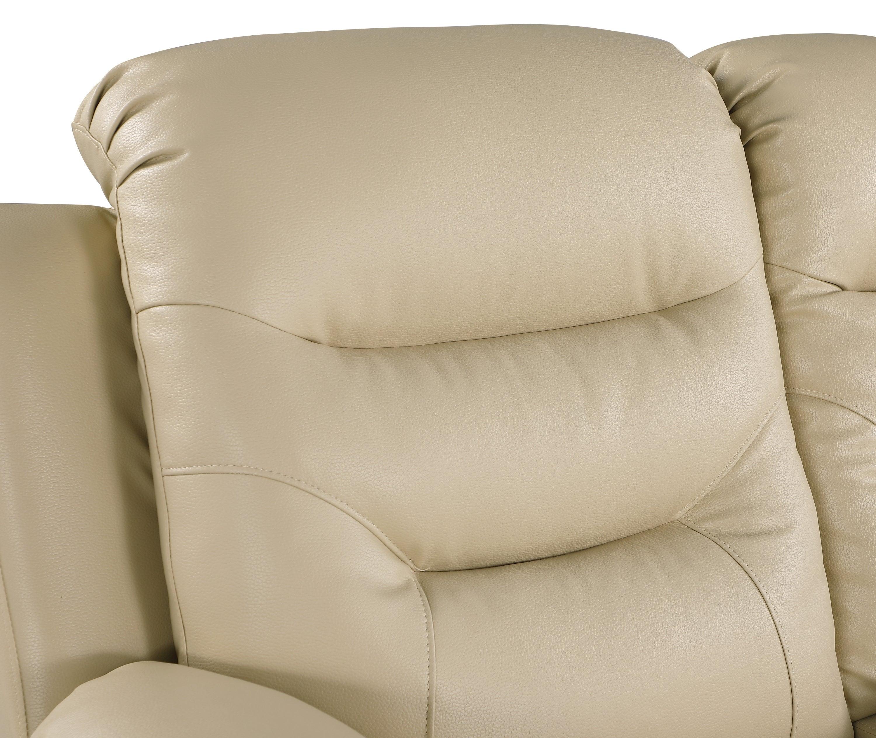 Global United  Leather Air Upholstered Reclining Sofa with Fiber Back