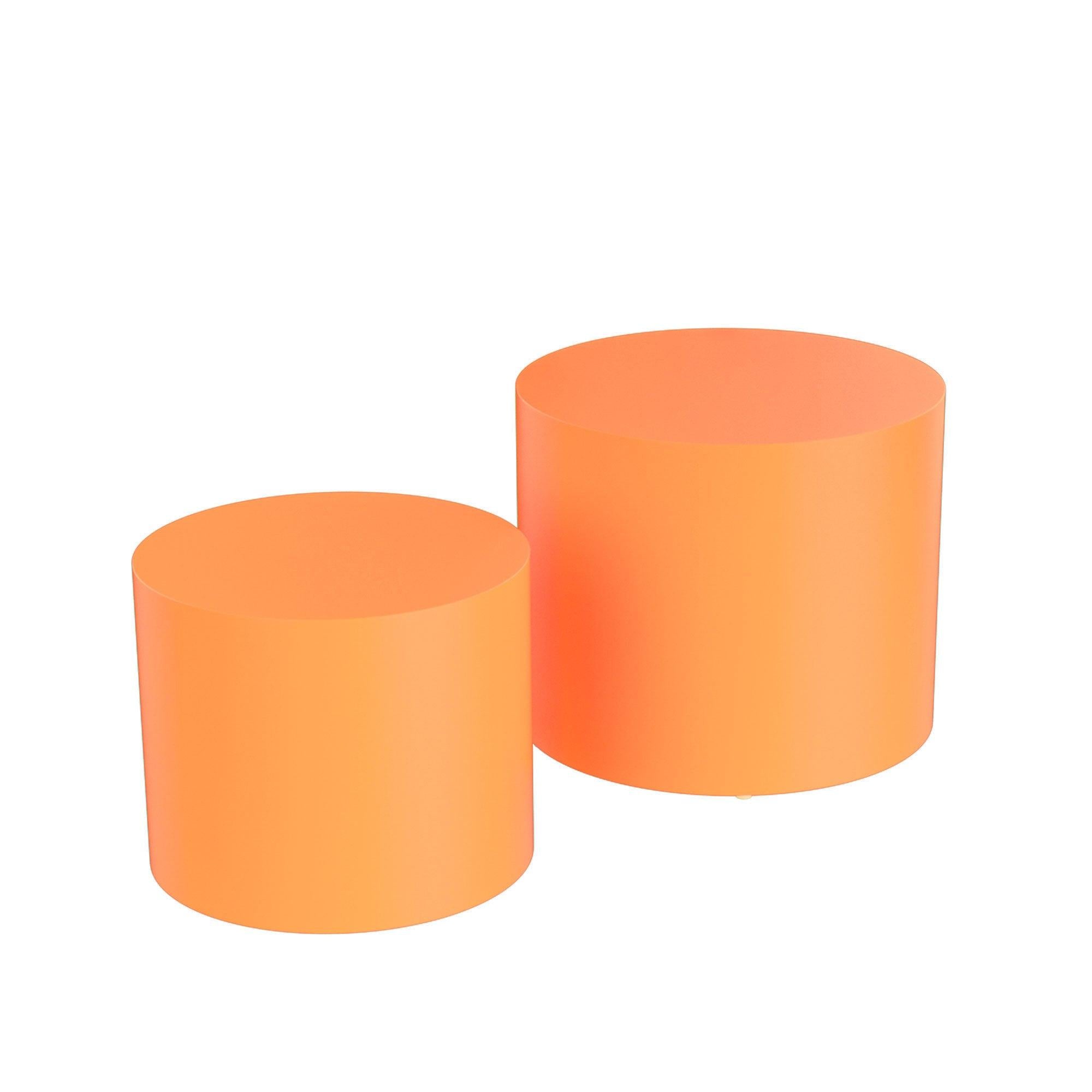 MDF Nesting table Set of 2 Rround Side Table Orange image