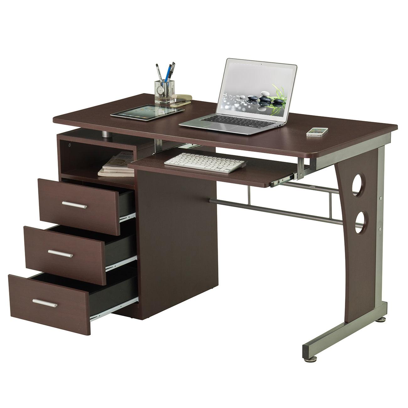 Techni Mobili Computer Desk with AmpleStorage, Chocolate