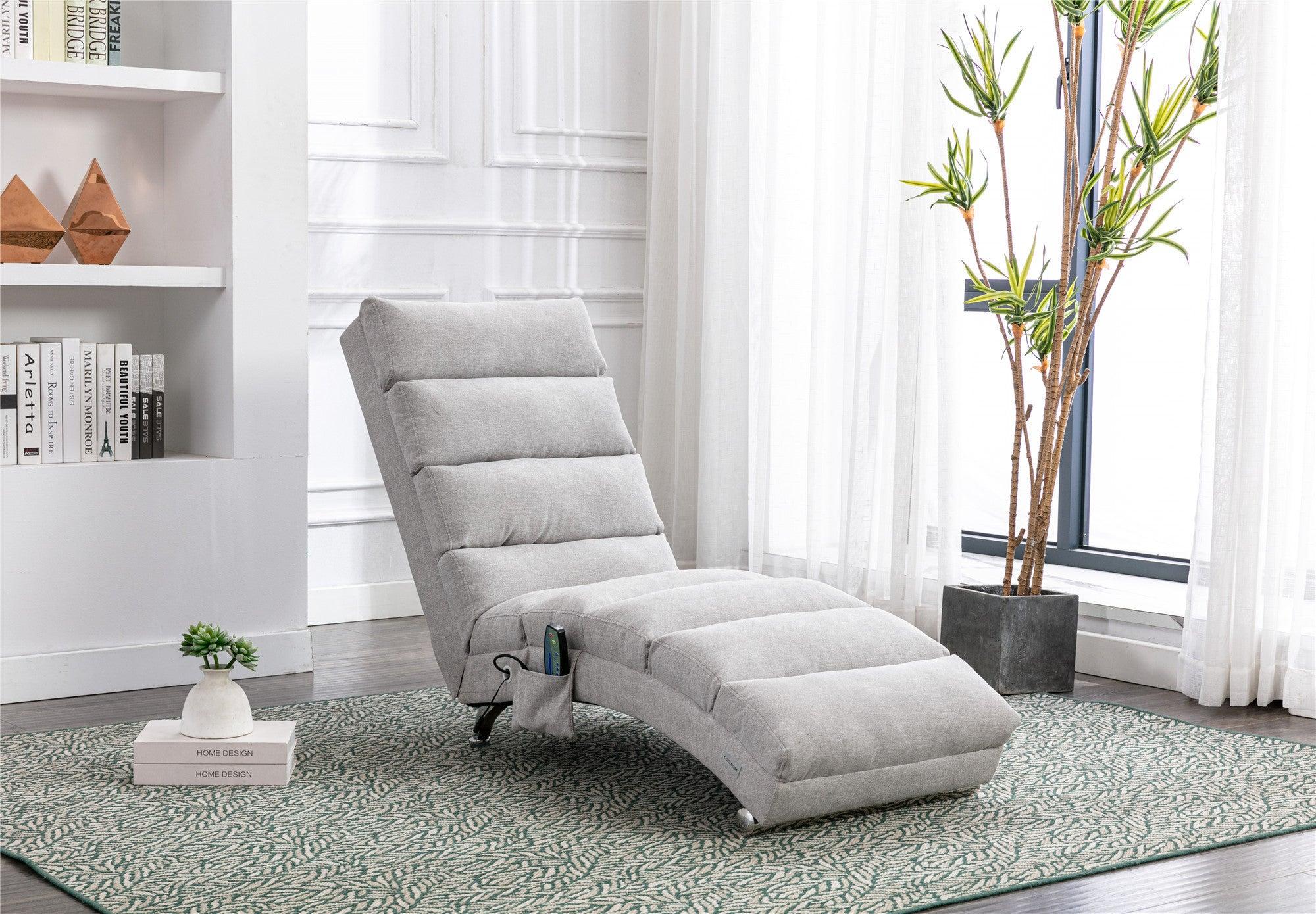 Linen Chaise Lounge Indoor Chair,Modern Long Lounger for Office or Living Room