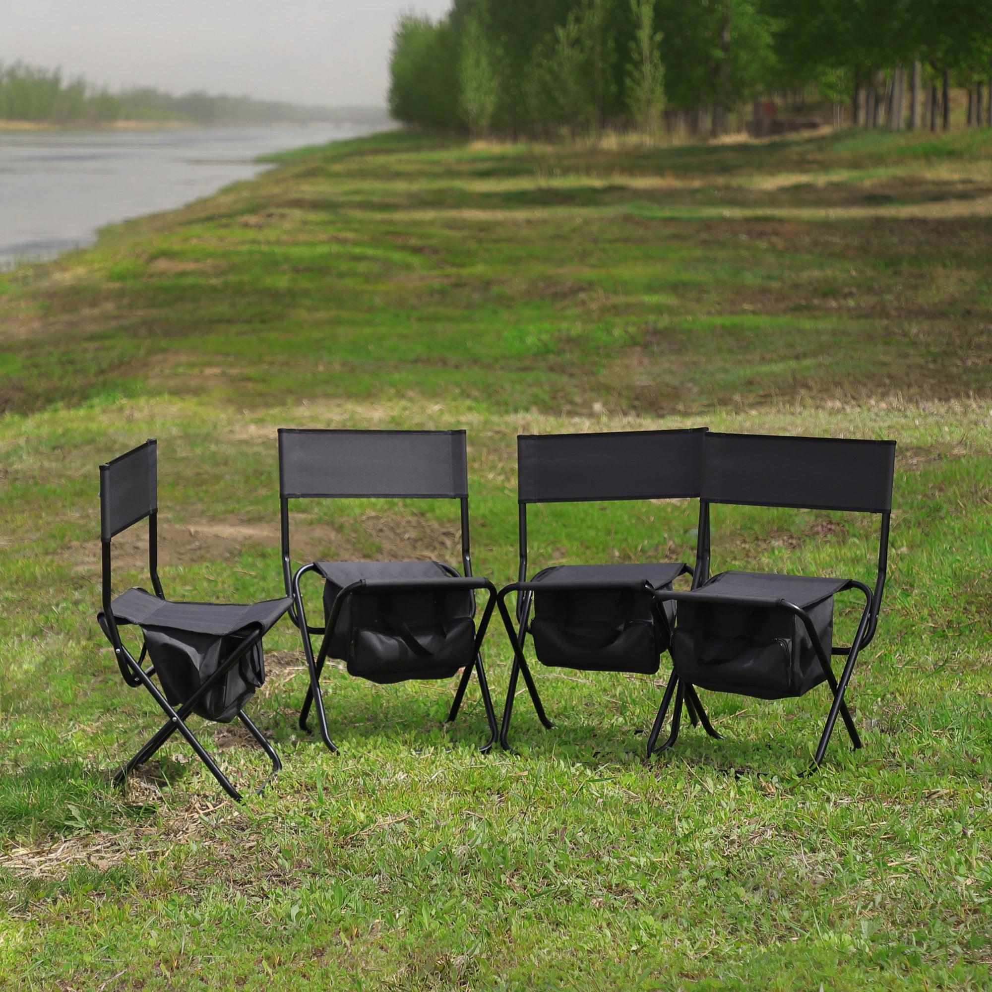 4-piece Folding Outdoor Chair withStorage Bag, Portable Chair for indoor, Outdoor Camping, Picnics and Fishing,Grey image