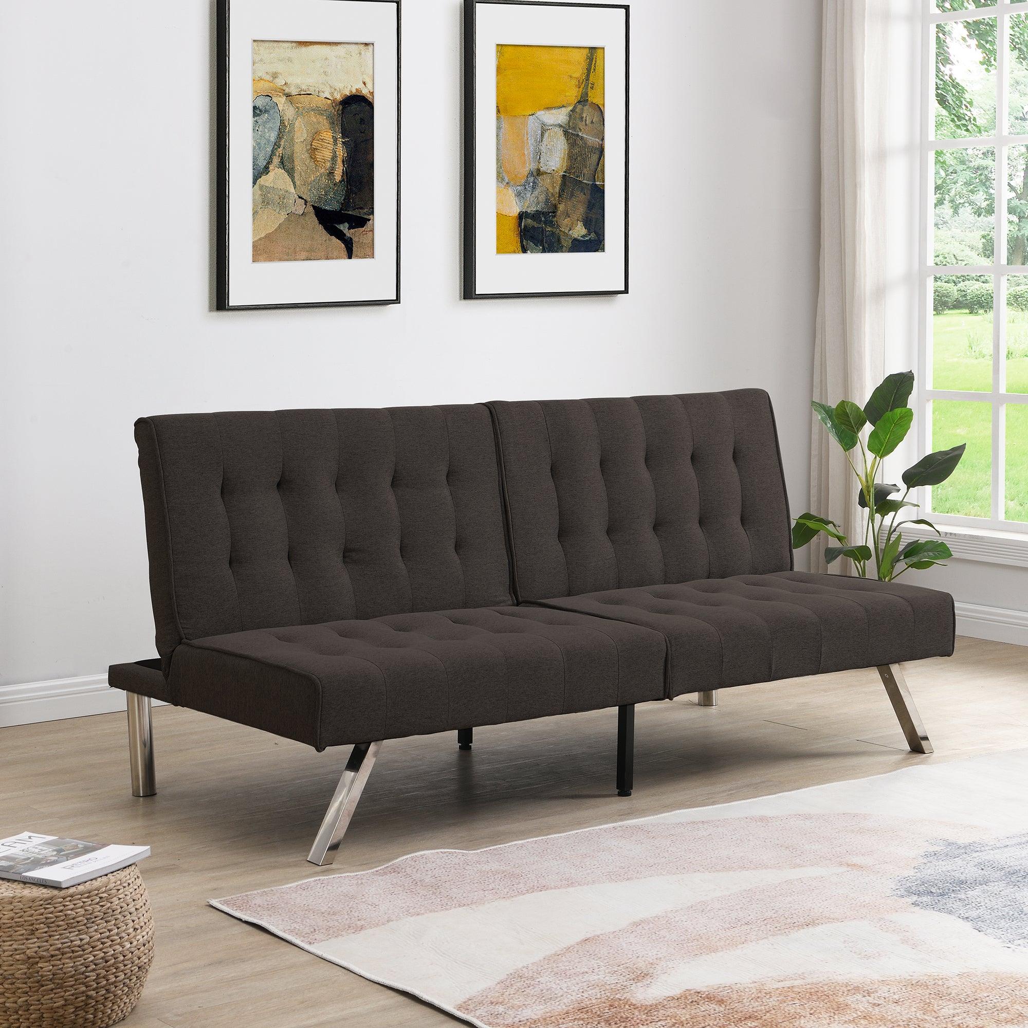 WOOD FRAME, STAINLESS LEG, FUTON, SOFA BED  Espresso image