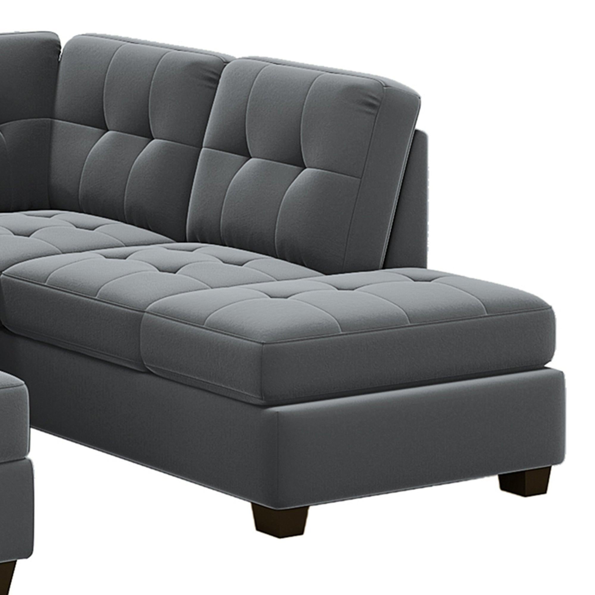 Sectional Sofa with Reversible Chaise Lounge, L-Shaped Couch withStorage Ottoman and Cup Holders